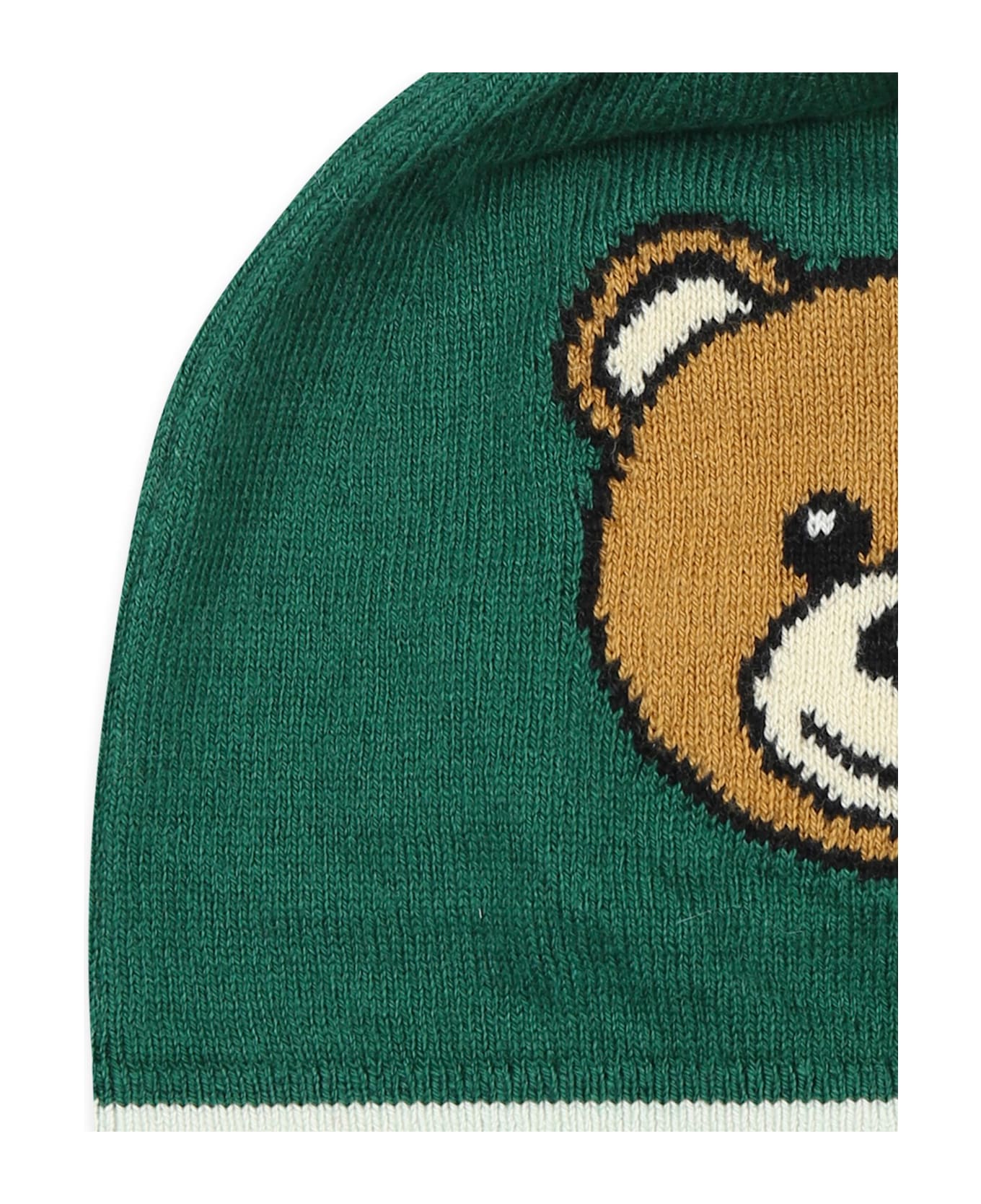 Moschino Green Hat For Babykids With Teddy Bear - Green