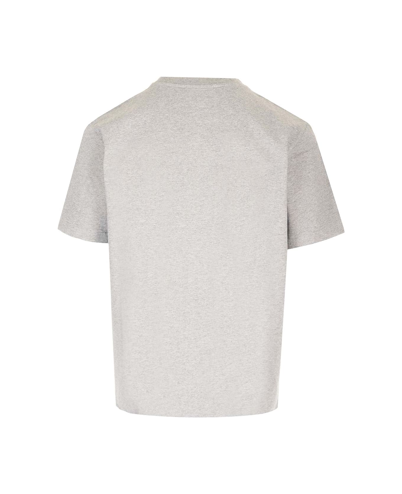 Maison Kitsuné White Logo T-shirt - Light Grey Melange