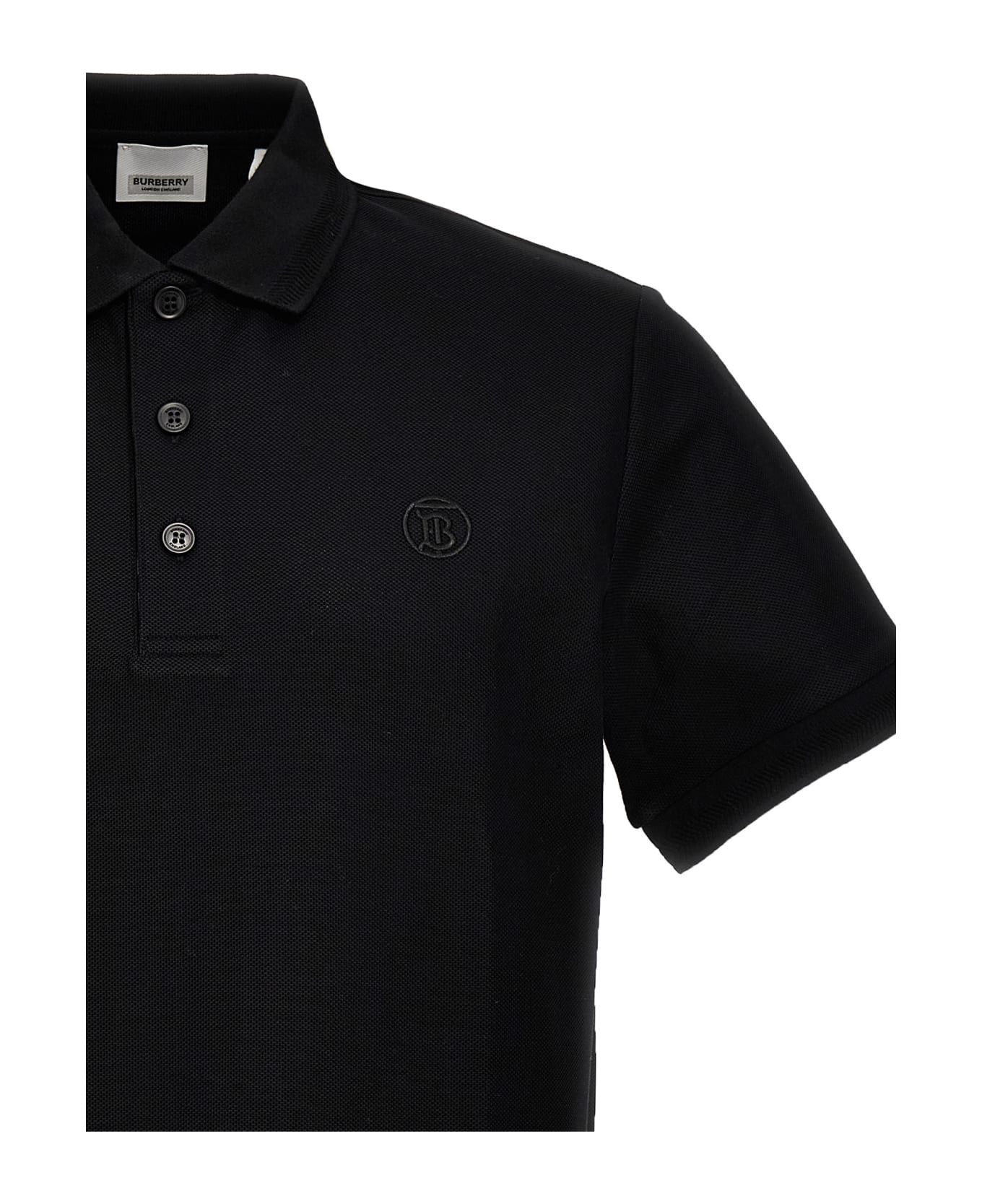 Burberry 'eddie' Polo Long-sleeved Shirt - Black  