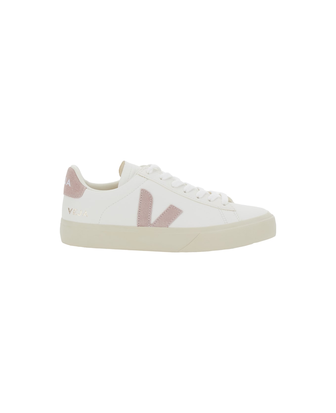 Veja 
campo
 White Low Top Sneakers With Logo Detail On The Side And Logo Lettering On The Heel In Leather Unisex - White
