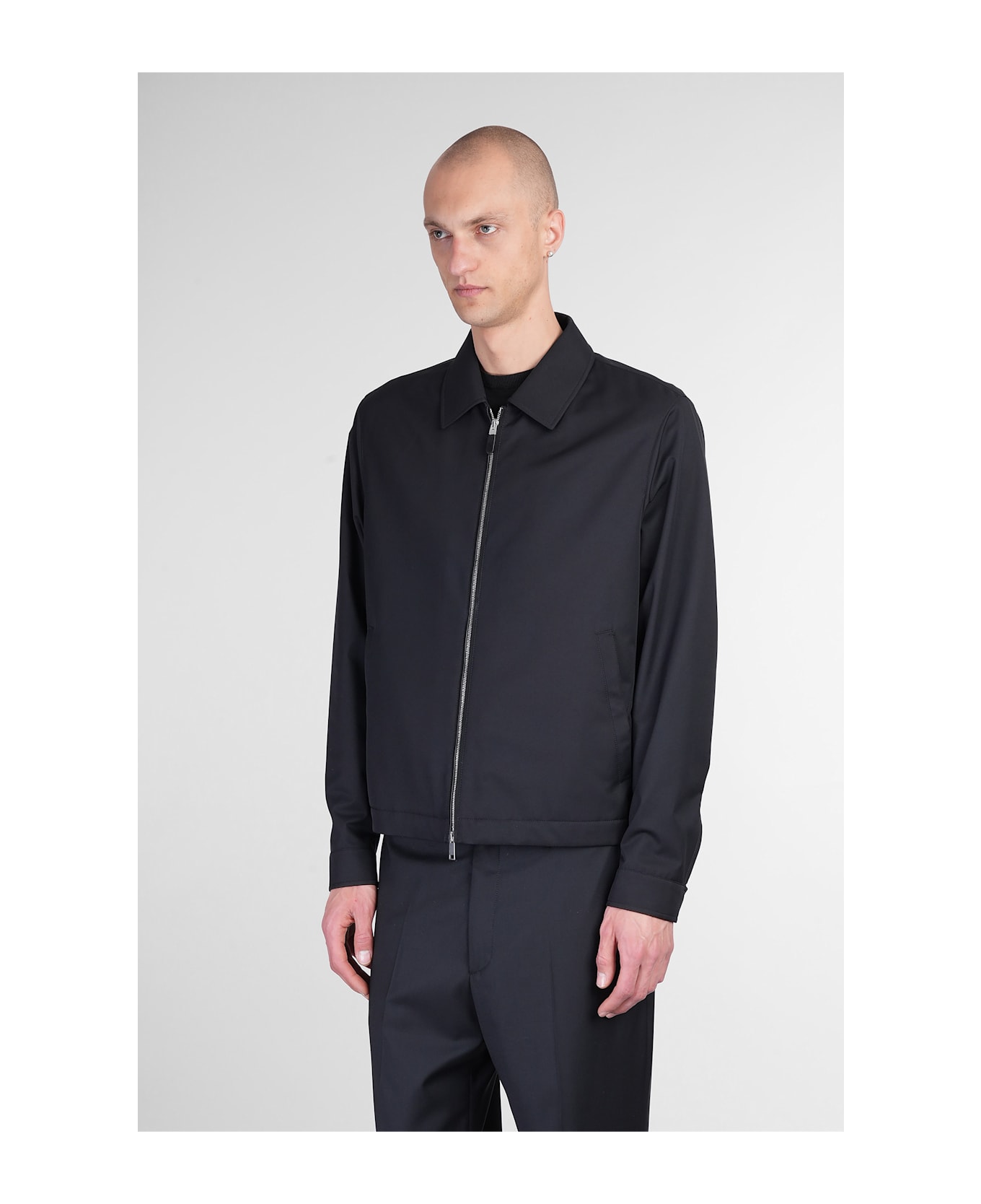 Zegna Casual Jacket In Black Polyester - black