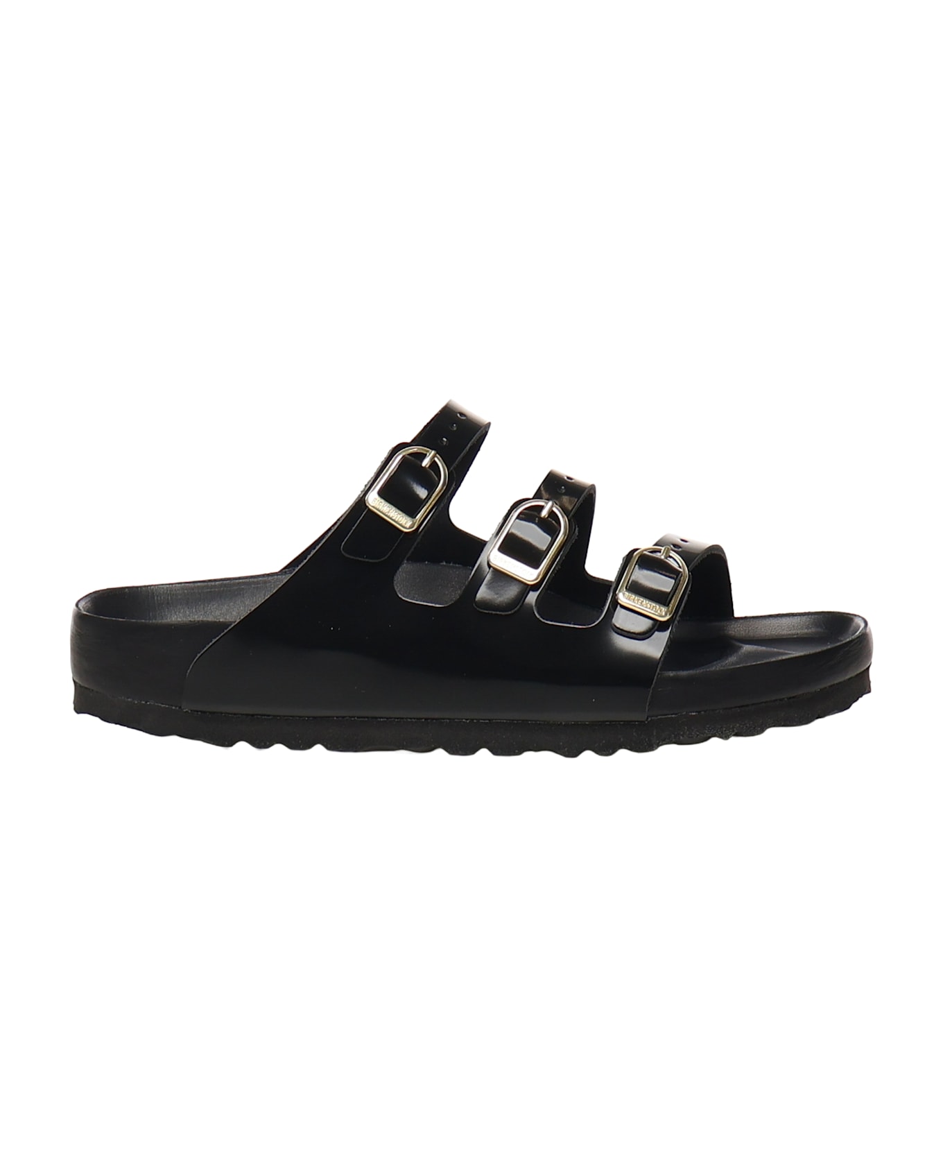Birkenstock Florida Leather Sandals - shine black