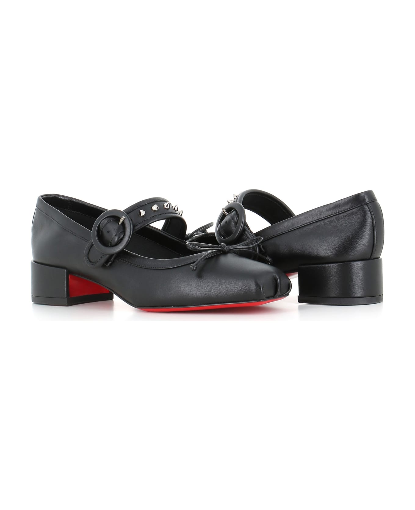 Christian Louboutin Ballerina Mama Strapita Spikes 30 - Black