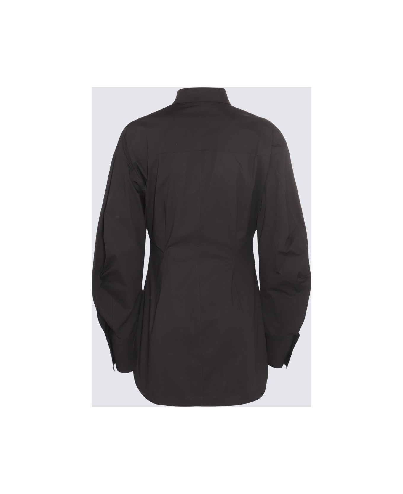 The Attico Black Cotton Cut Out Bustier Shirt Dress - Black