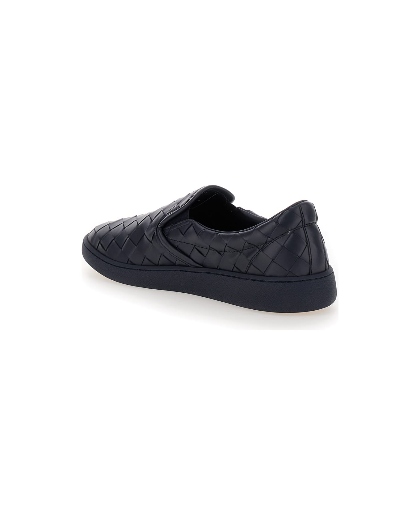 Bottega Veneta Intrecciato Leather Sneakers - Blue