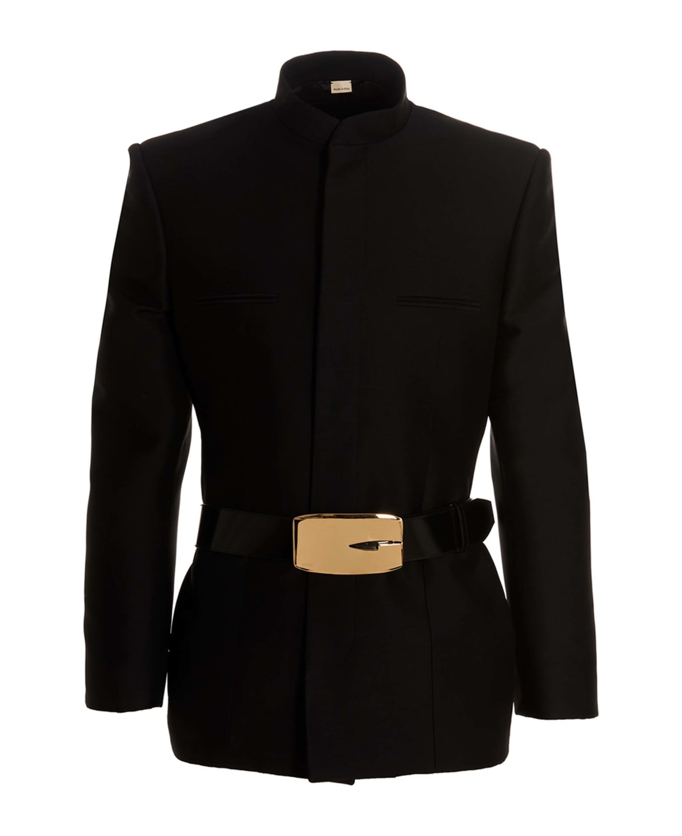 Gucci Mandarin Collar Blazer Jacket - Black  