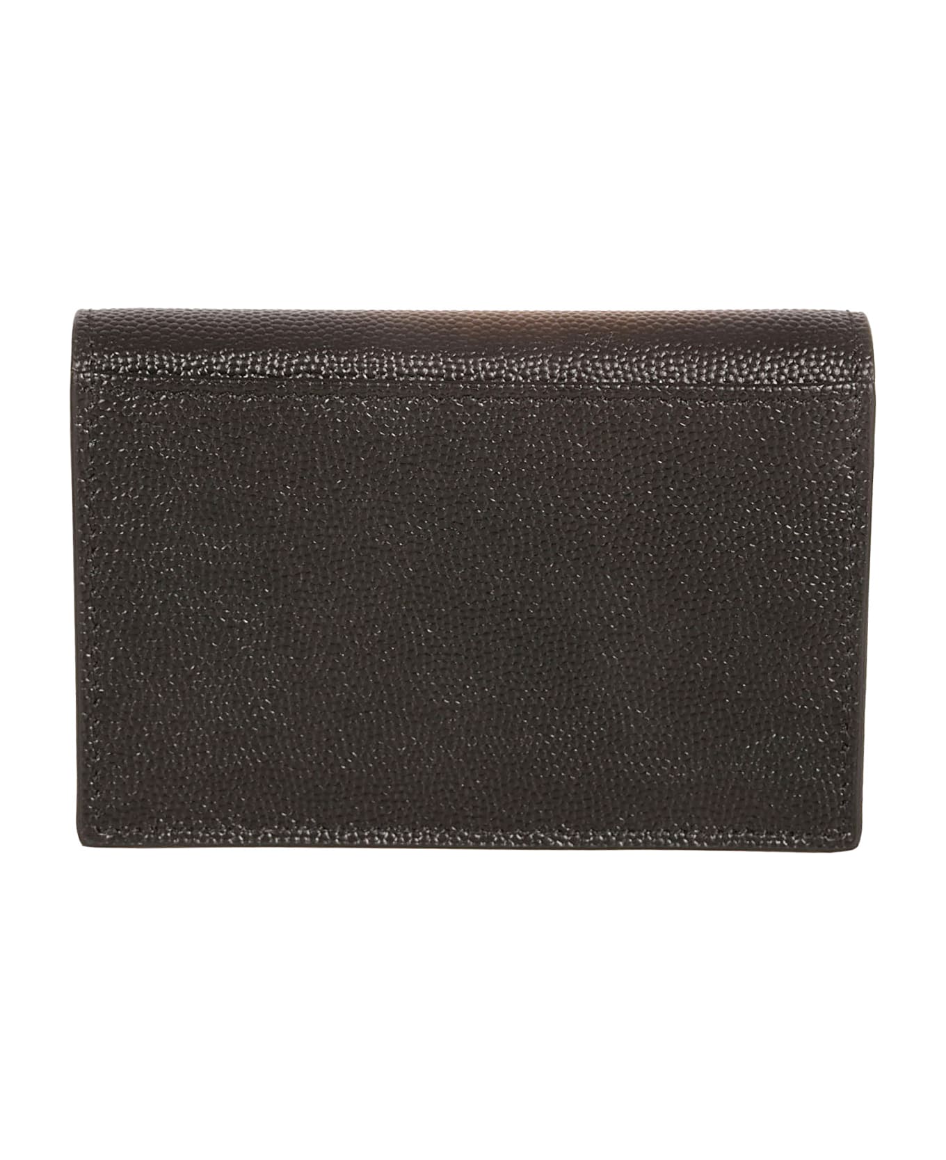 Saint Laurent Logo Buttoned Wallet - Black