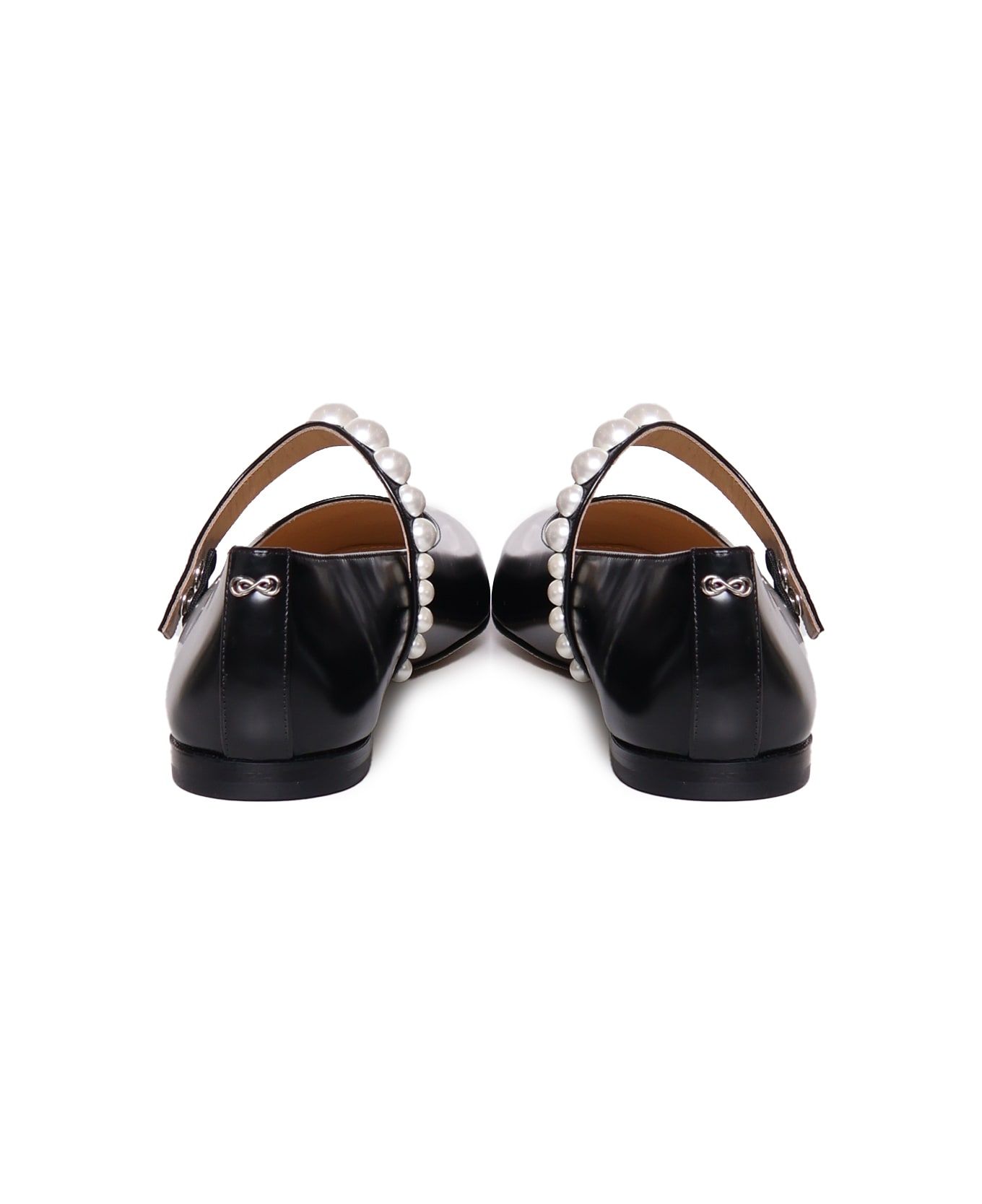 Mach & Mach Shiny Calfskin Ballet Flats - Black