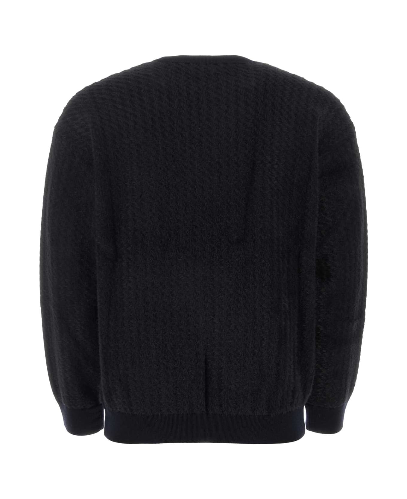 Giorgio Armani Black Wool Blend Sweater - BLACK