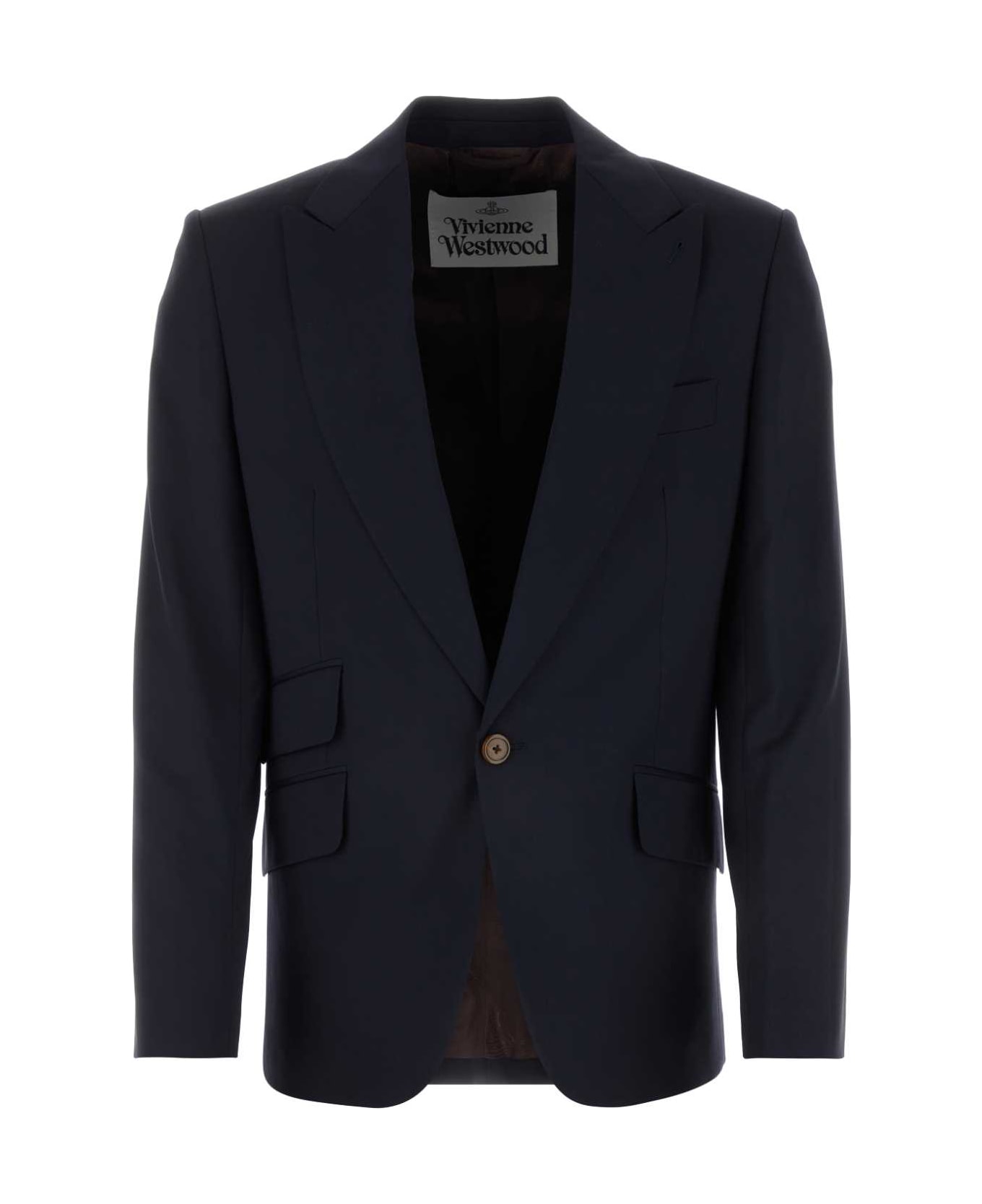 Vivienne Westwood Navy Blue Wool Blazer - NAVY
