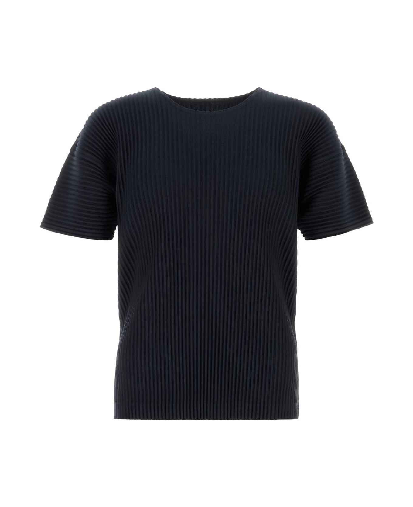 Homme Plissé Issey Miyake Midnight Blue Polyester T-shirt - NAVY
