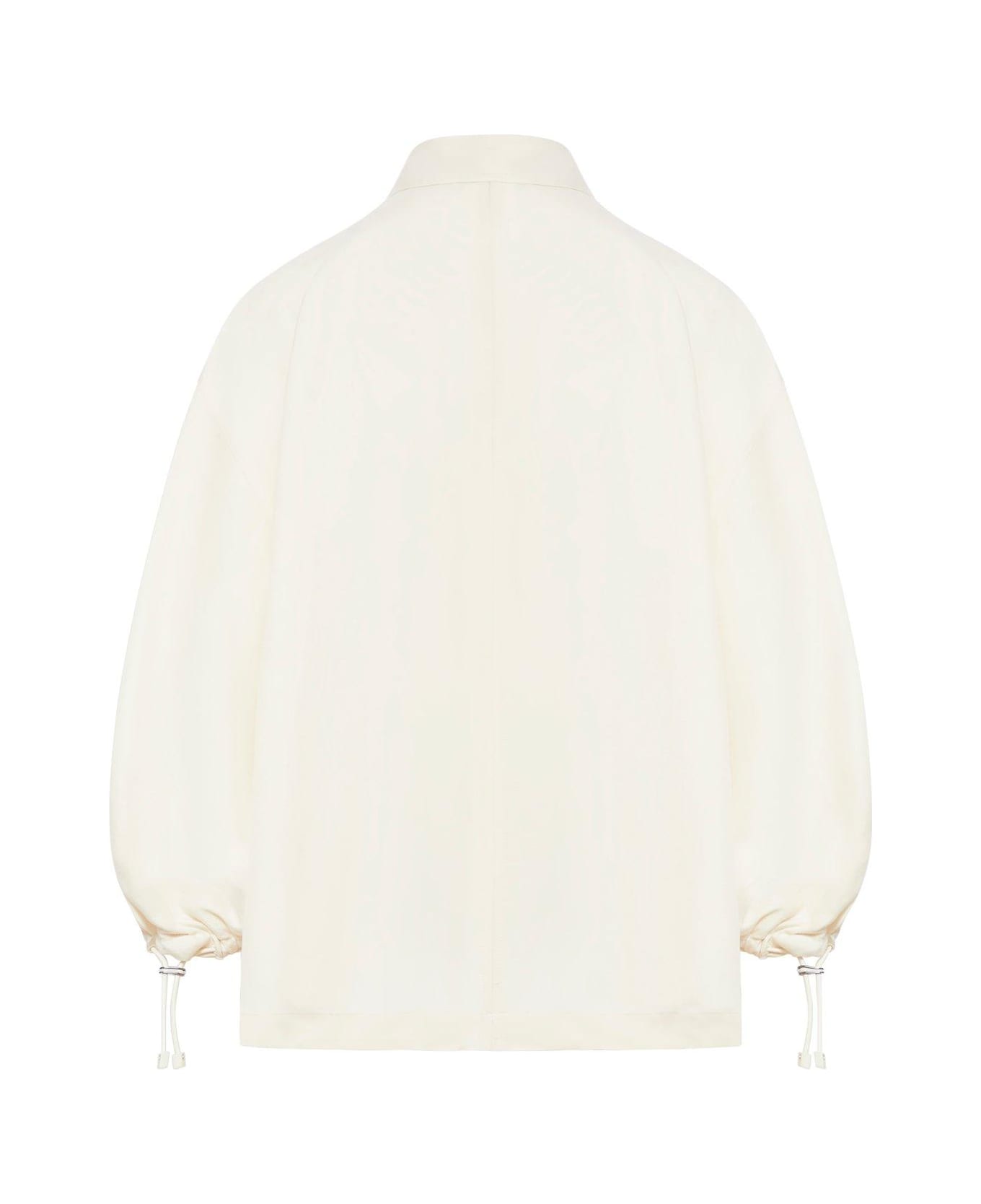 Max Mara Buttoned Long-sleeved Top - White Ivory