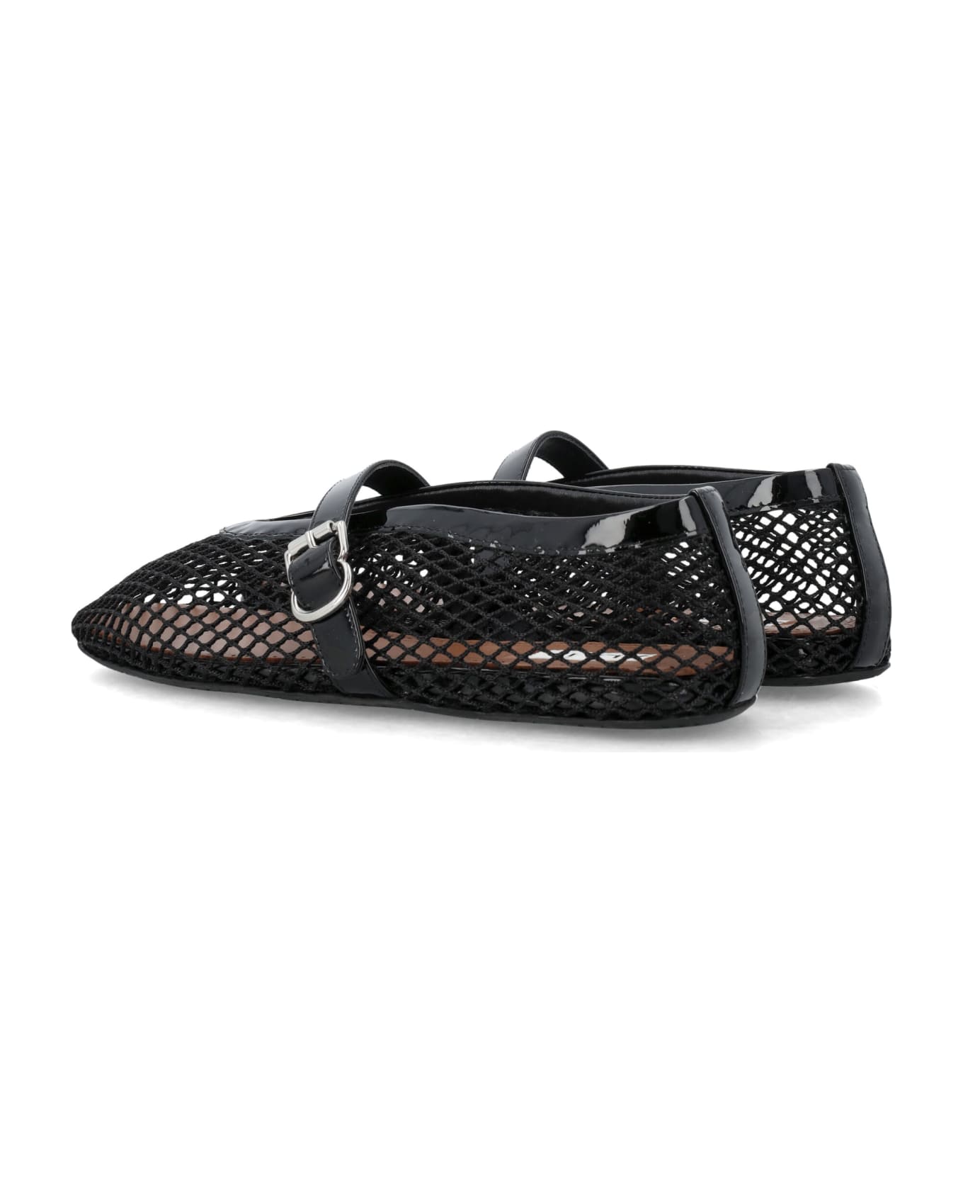 Alaia Fishnet Ballet Flat - Black