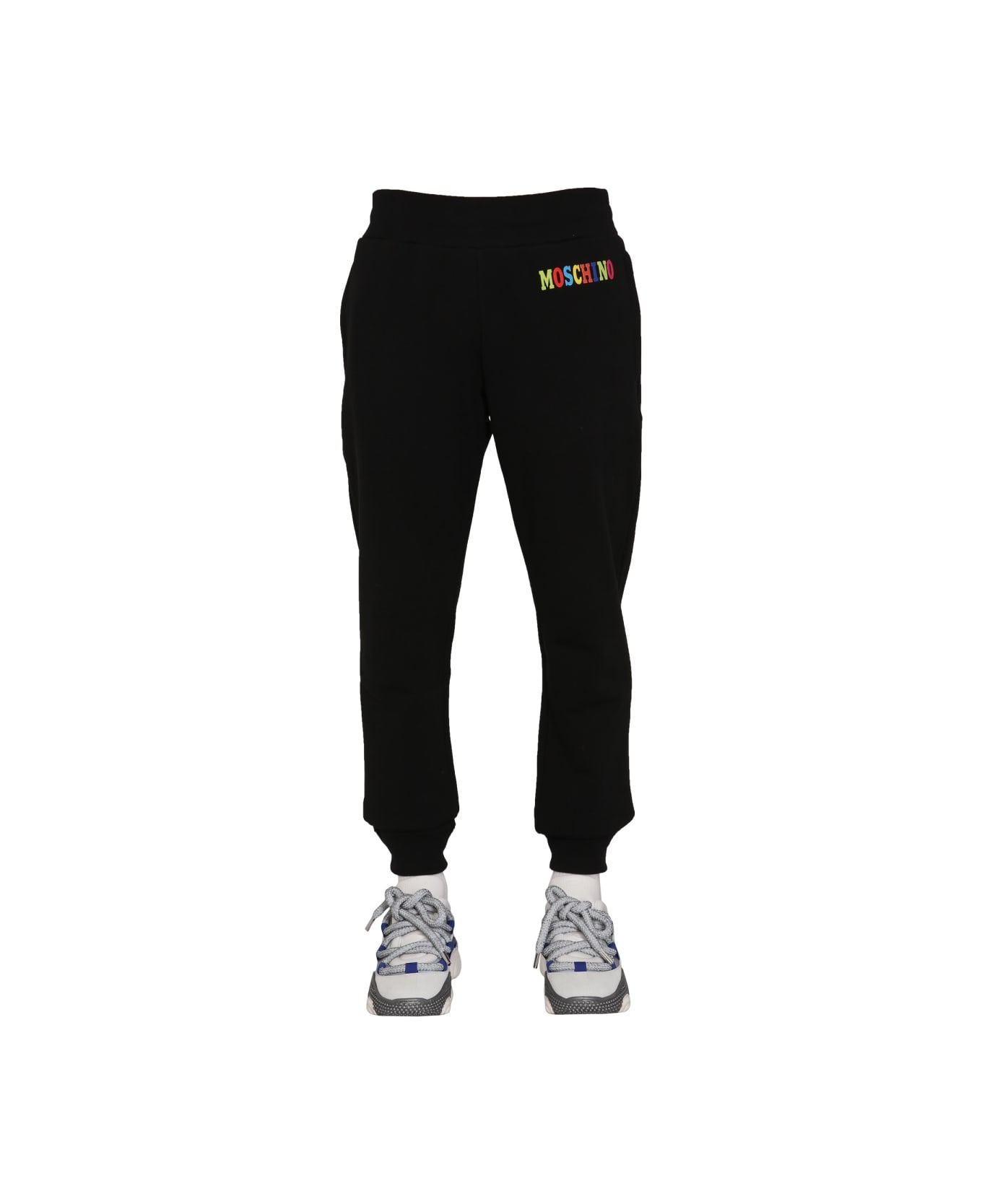 Moschino Multicolor Logo Jogging Pants - BLACK ラウンジウェア