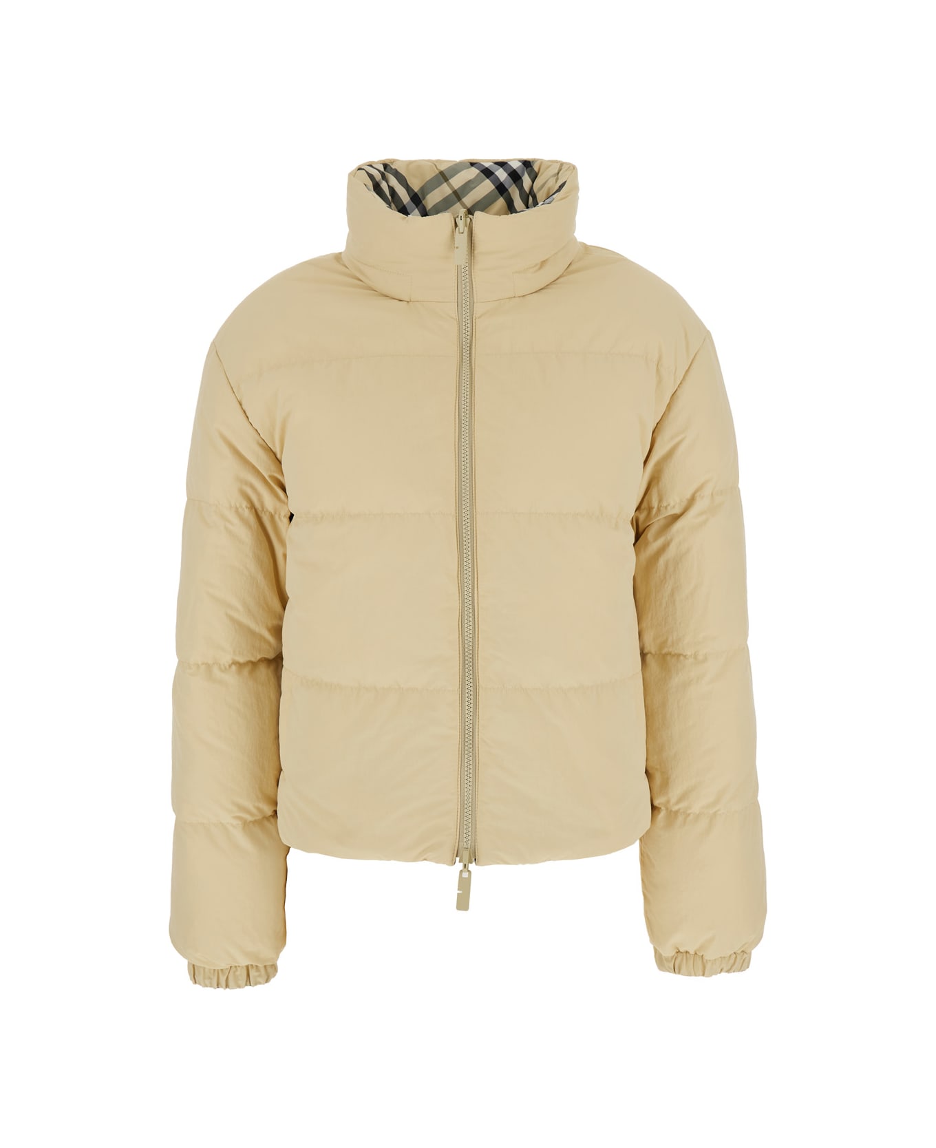 Burberry Check Reversible Puffer - Beige