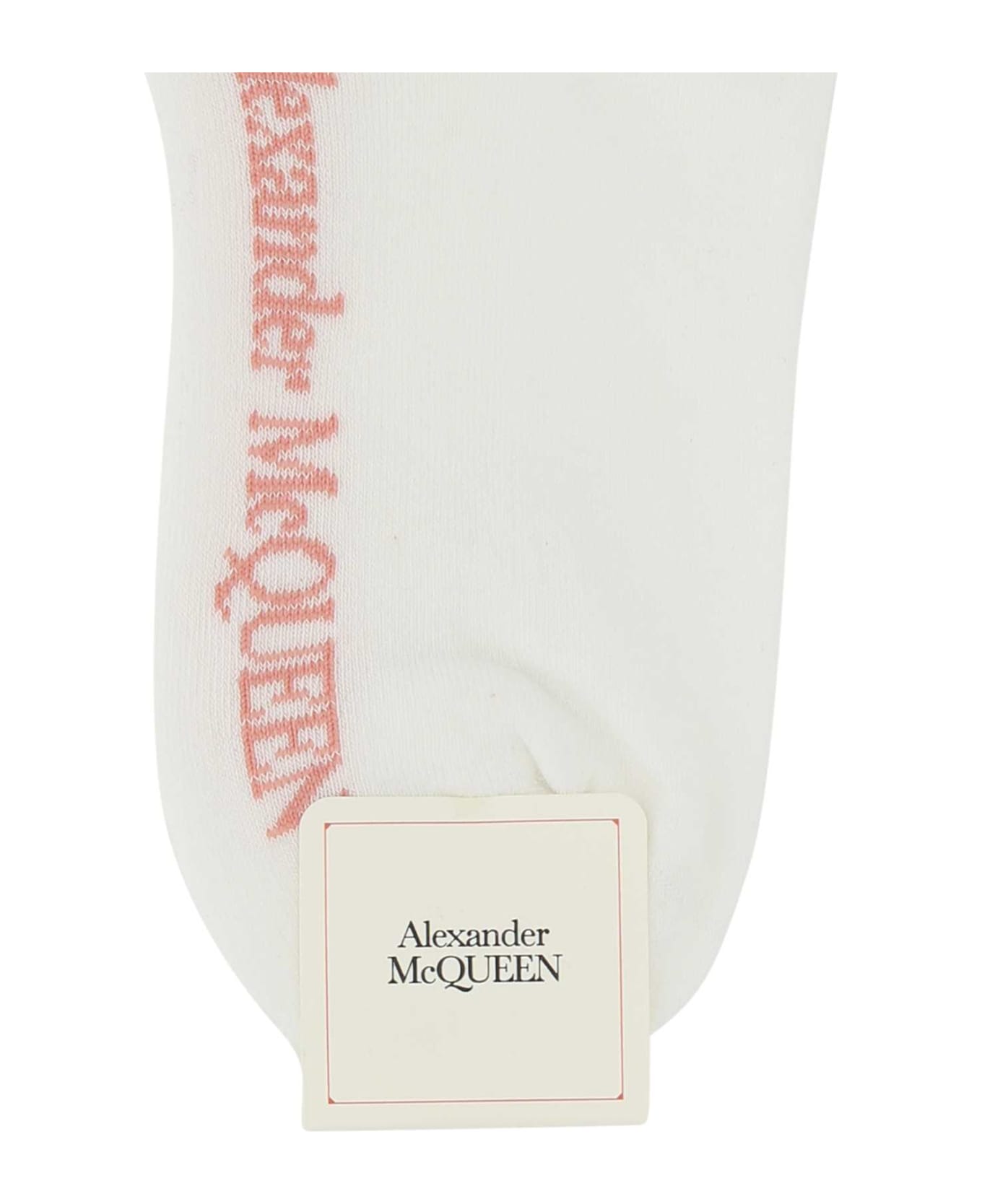 Alexander McQueen White Stretch Cotton Blend Socks - 9039