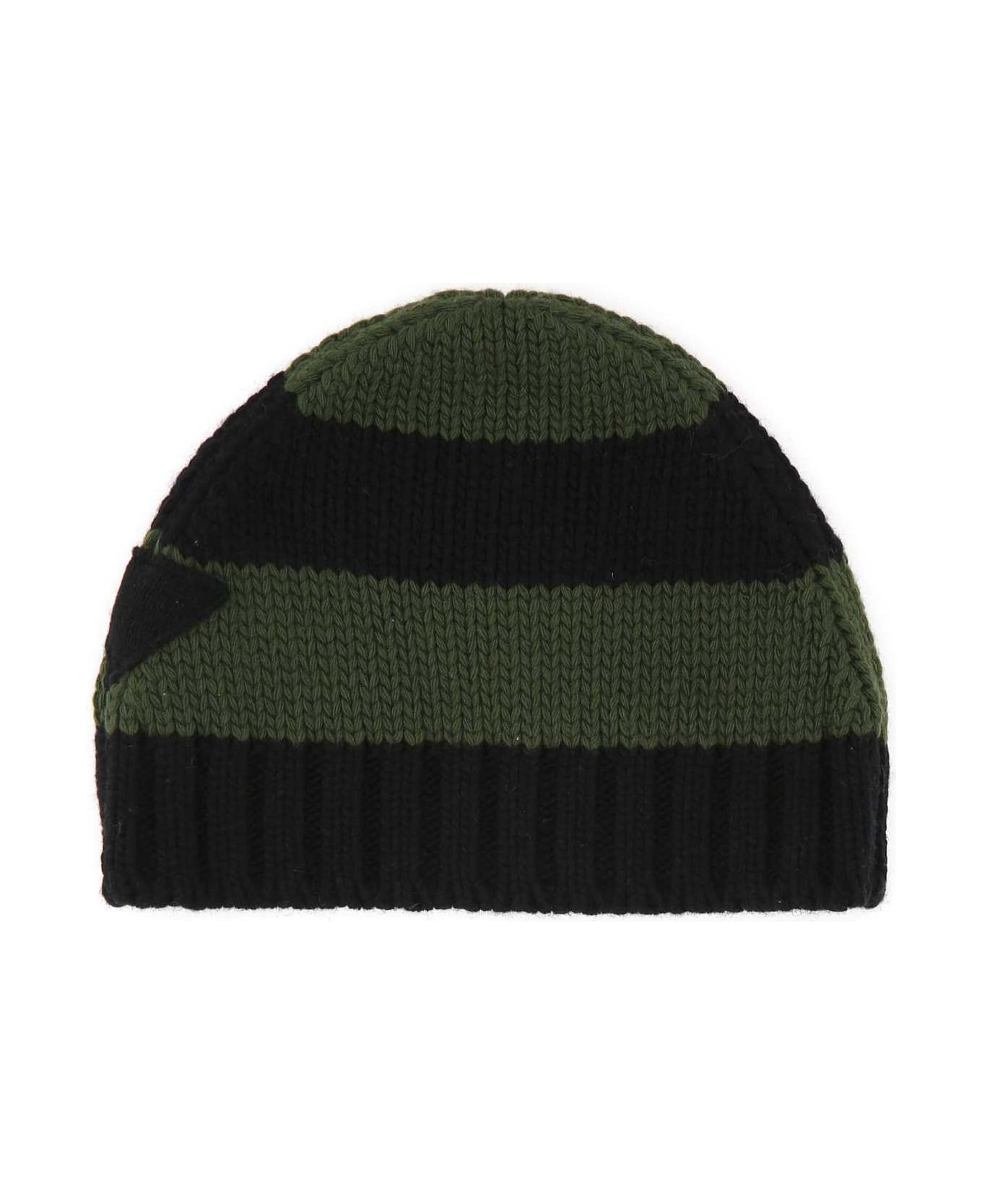 Prada Embroidered Wool Blend Beanie Hat - F0Q24