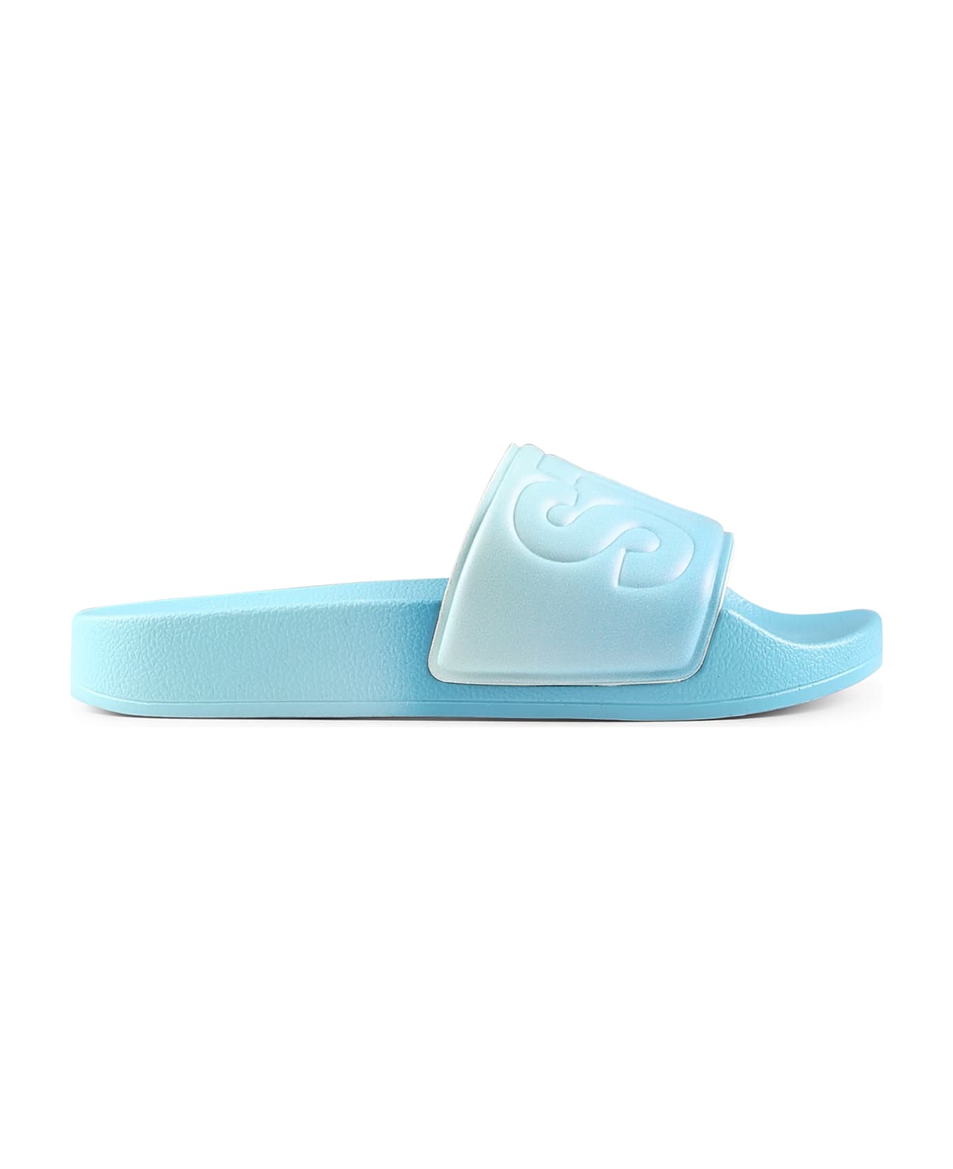Stella McCartney Kids Light Blue Slippers For Boy With Logo - Light Blue