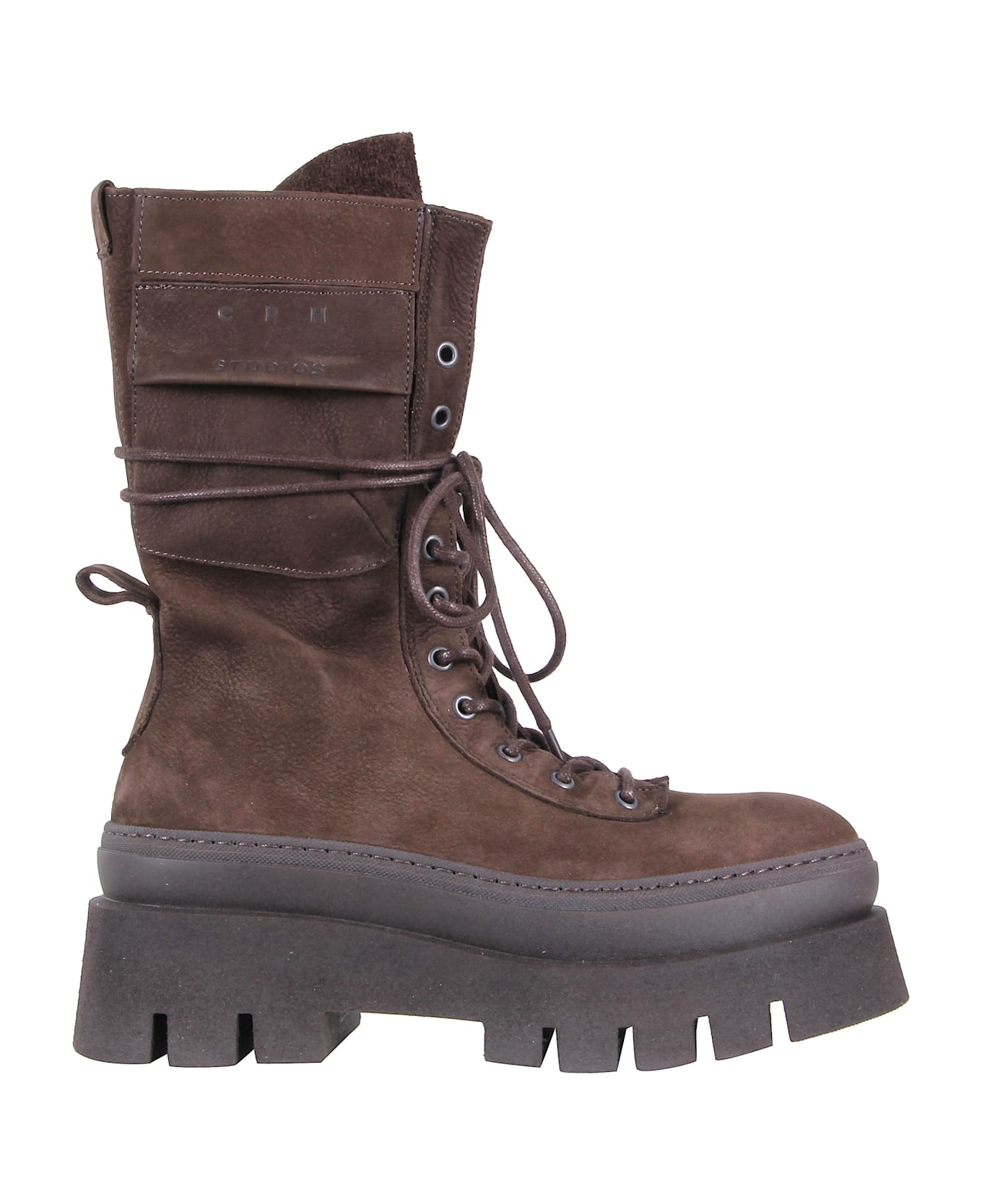 Copenhagen Nabuc Lace Up Mid Boots - Chocolate