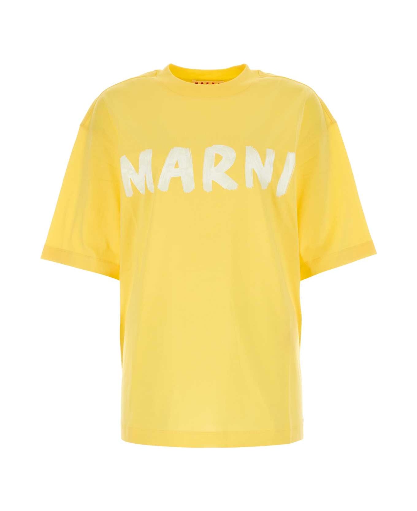 Marni Yellow Cotton Oversize T-shirt - LEMMON Tシャツ