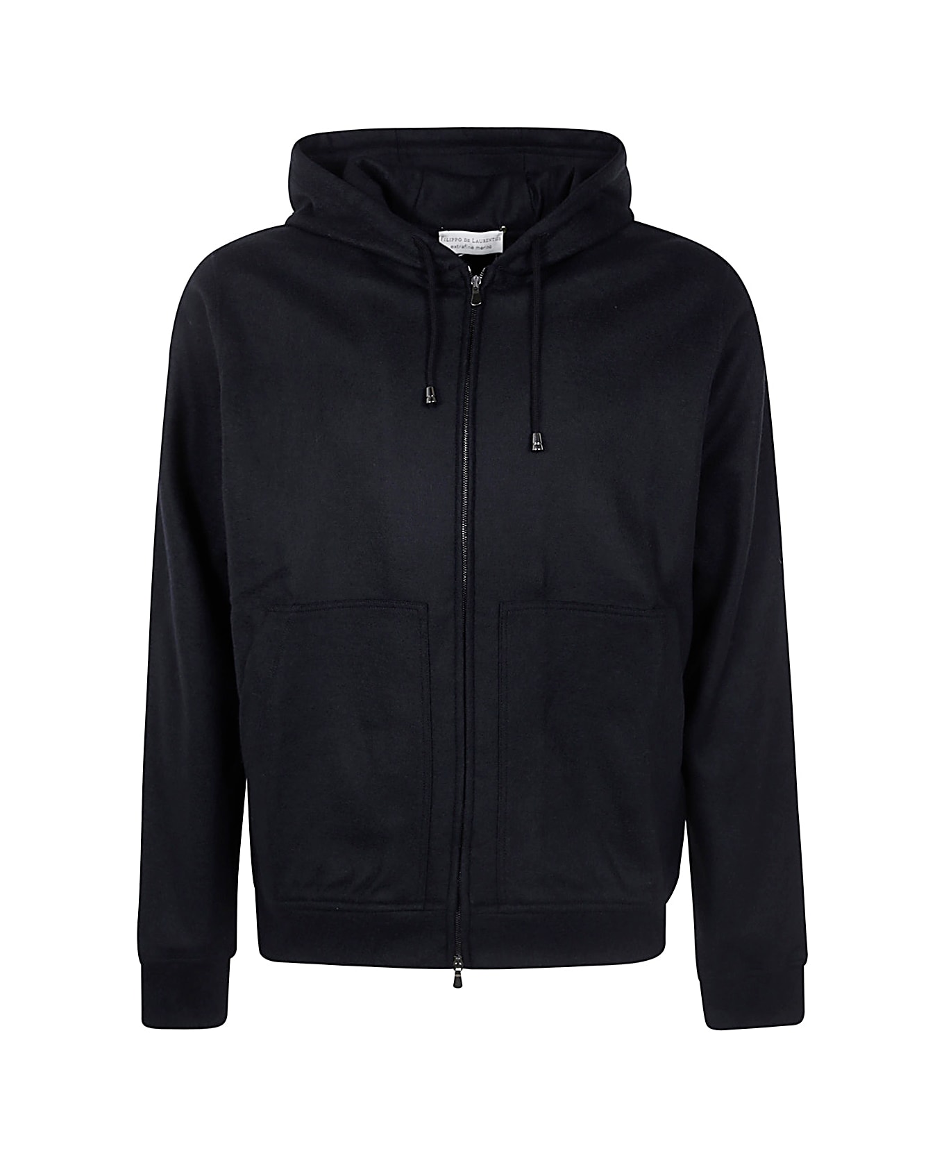 Filippo De Laurentiis Long Sleeves Hoodie Fullzip - Black