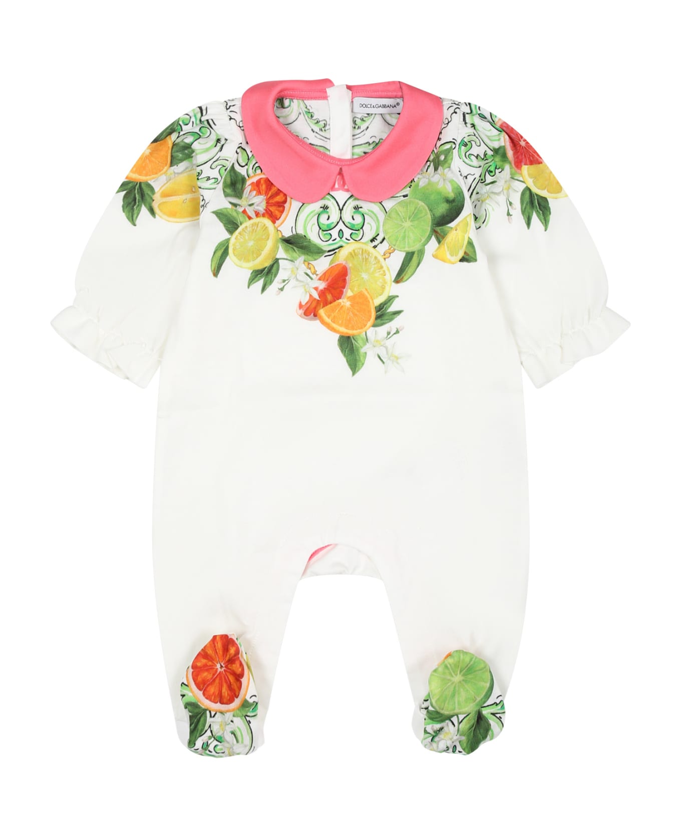 Dolce & Gabbana White Set Of Babygrow For Baby Girl - White