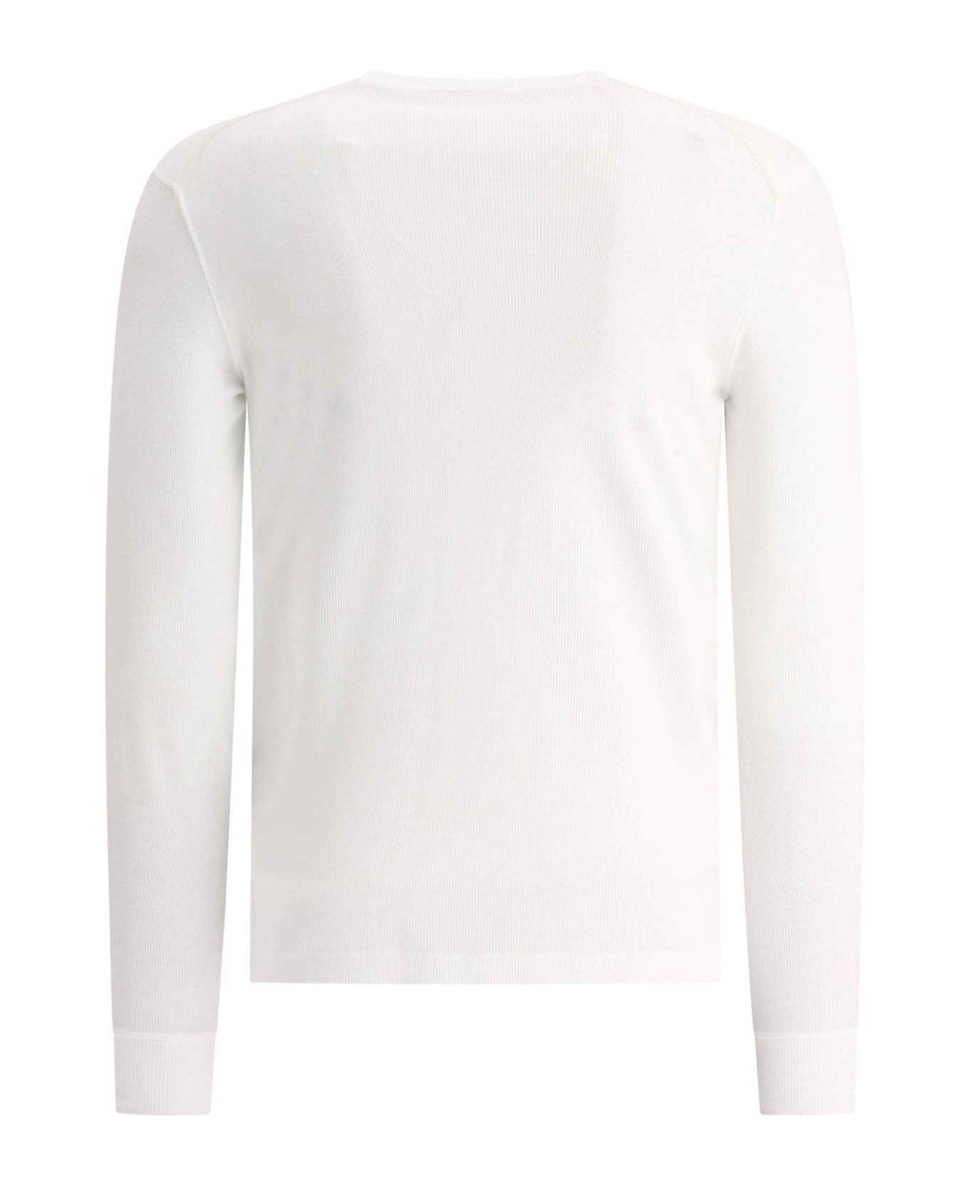 Tom Ford Buttoned Long-sleeved T-shirt - WHITE