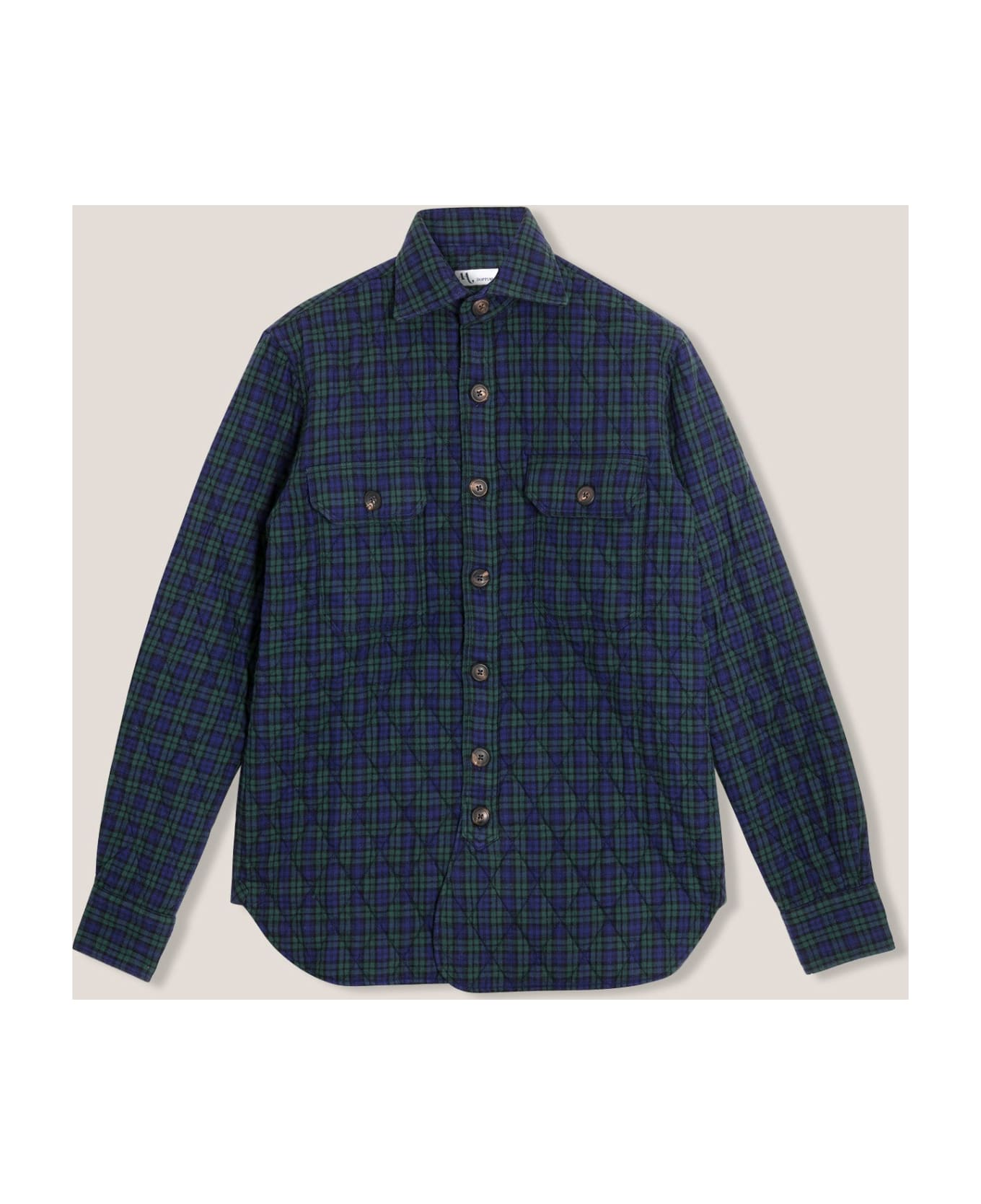 doppiaa Aantero Green Checked Overshirt
