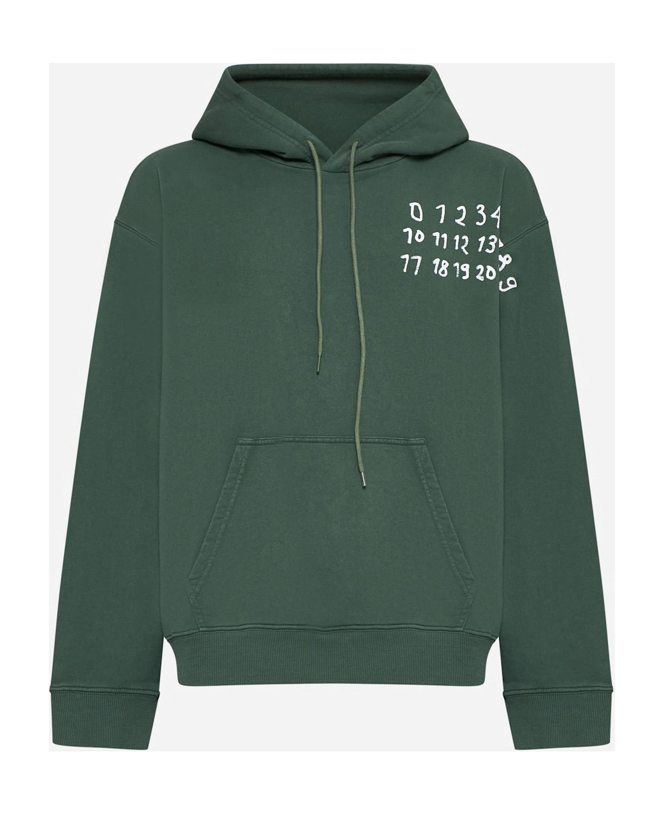 MM6 Maison Margiela Logo Cotton Hoodie - Green