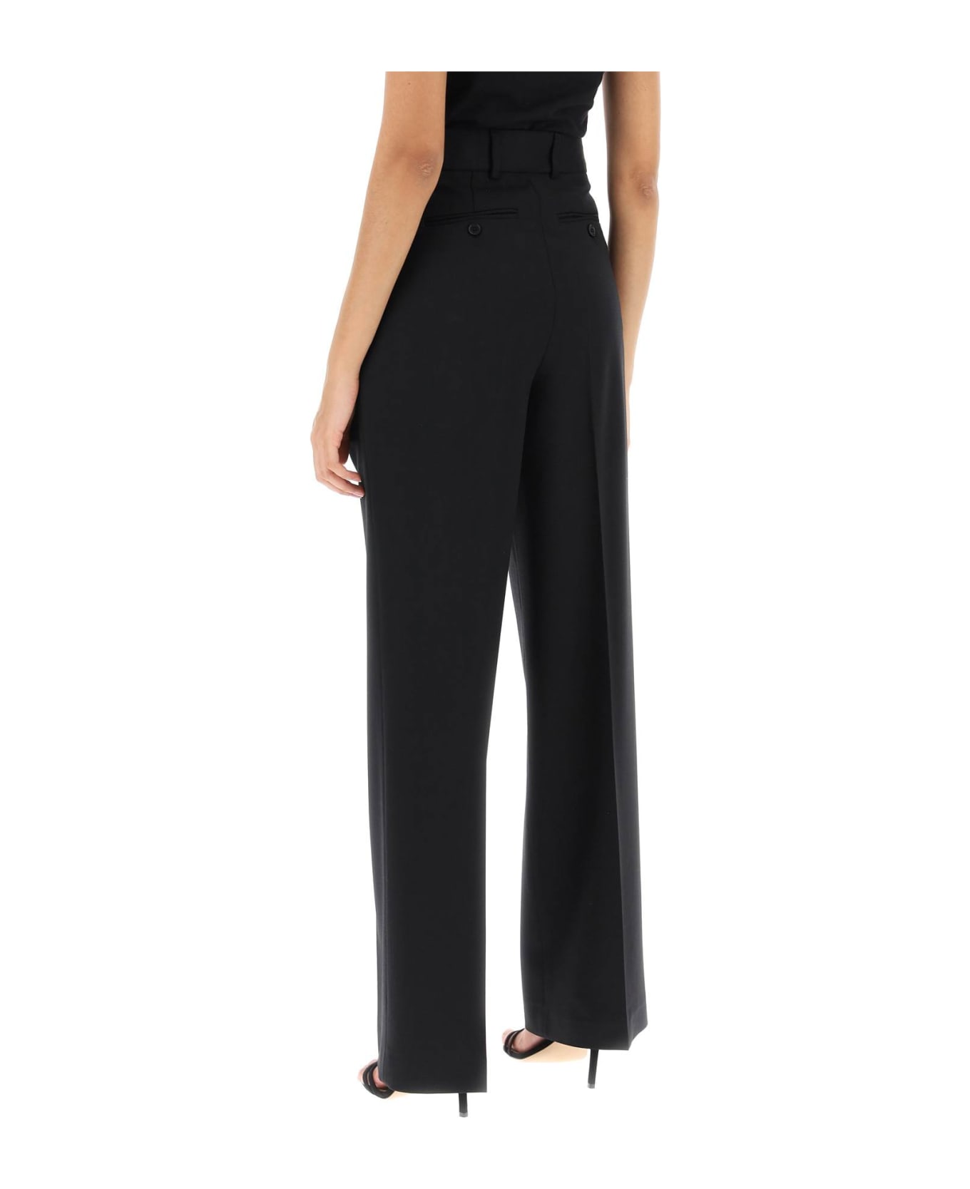 MSGM Tailoring Pants With Wide Leg - Black