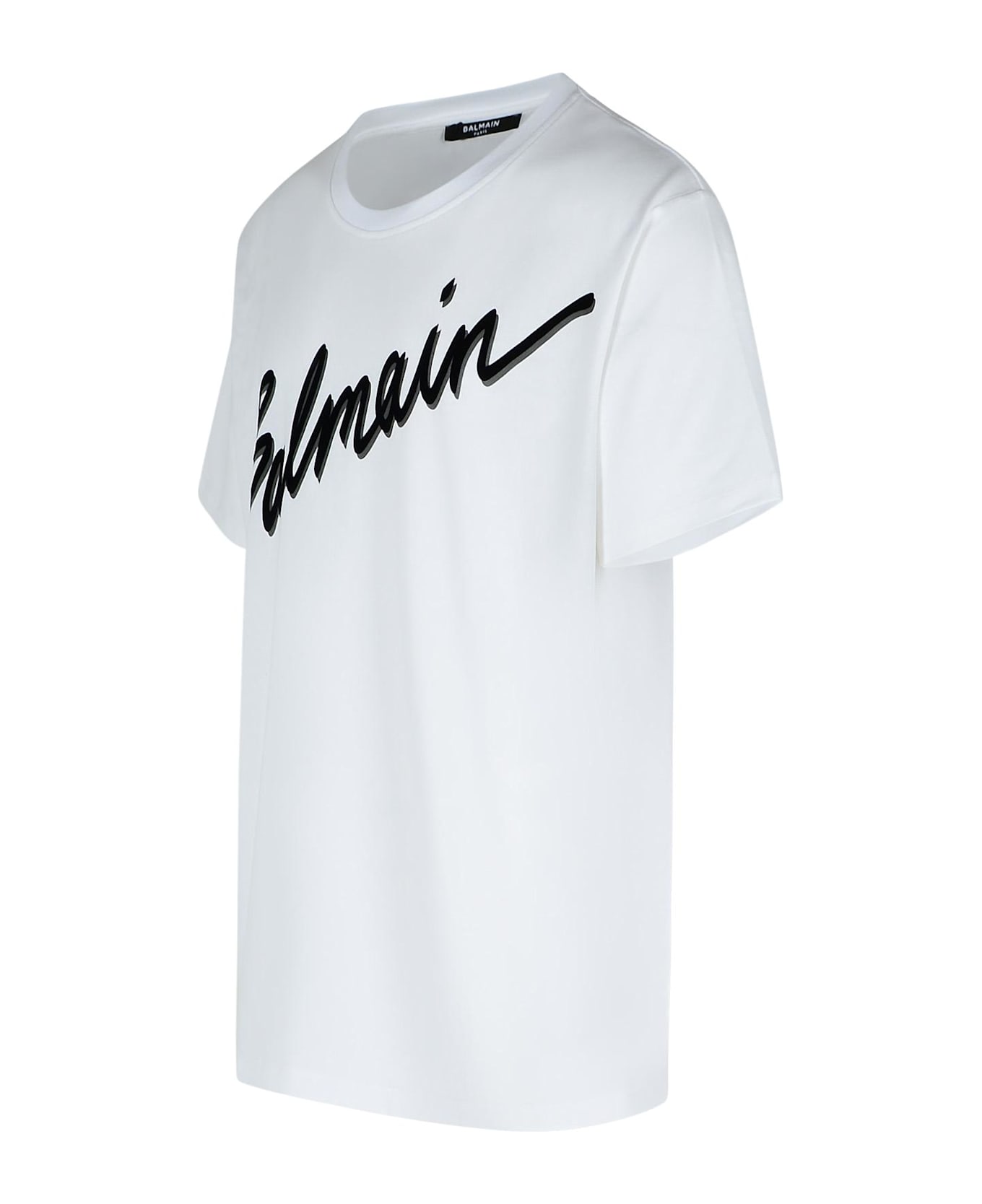 Balmain Letter Flock T-shirt - Blanc/noir