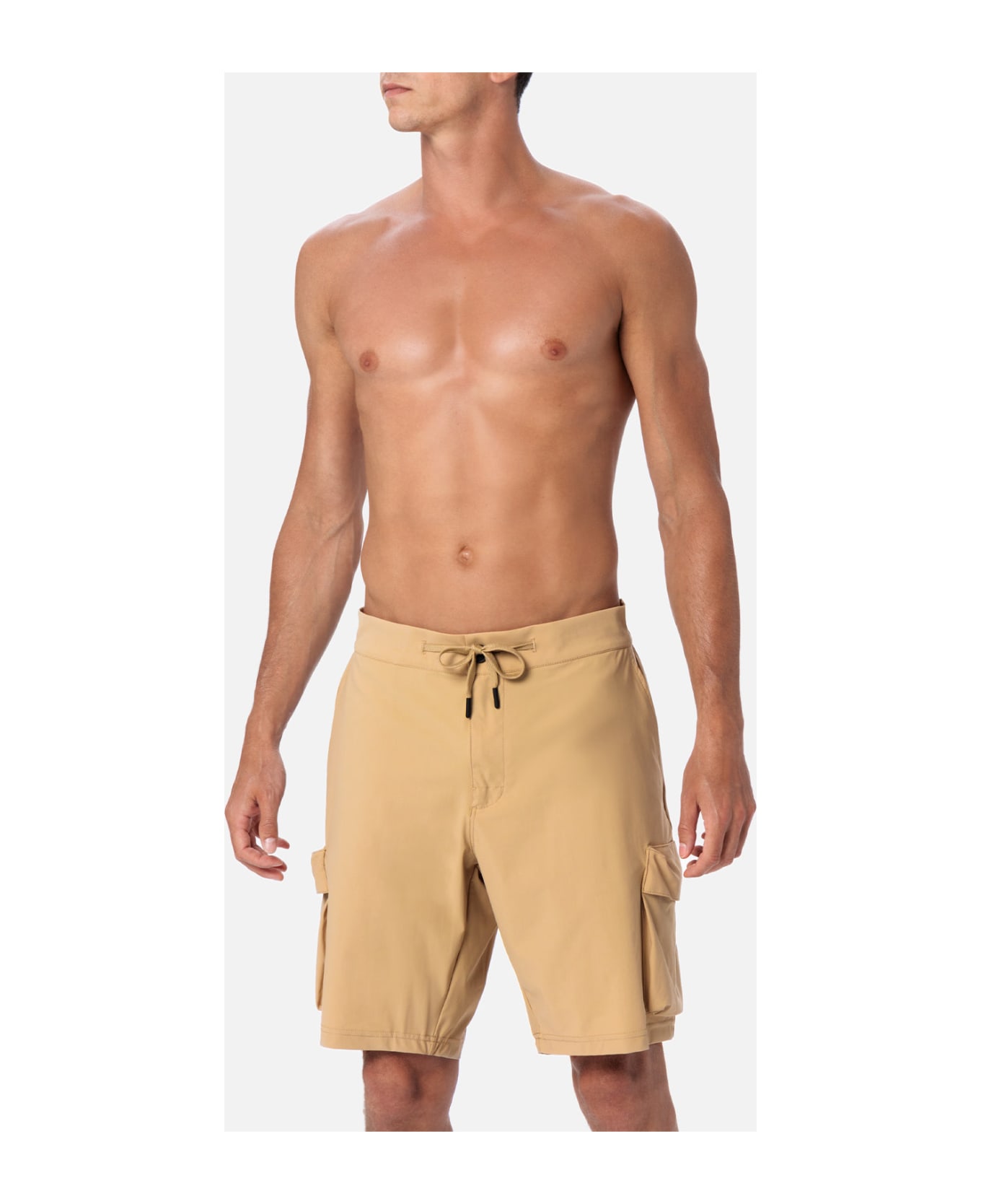 MC2 Saint Barth Man Beige Bermuda Shorts Deck - WHITE