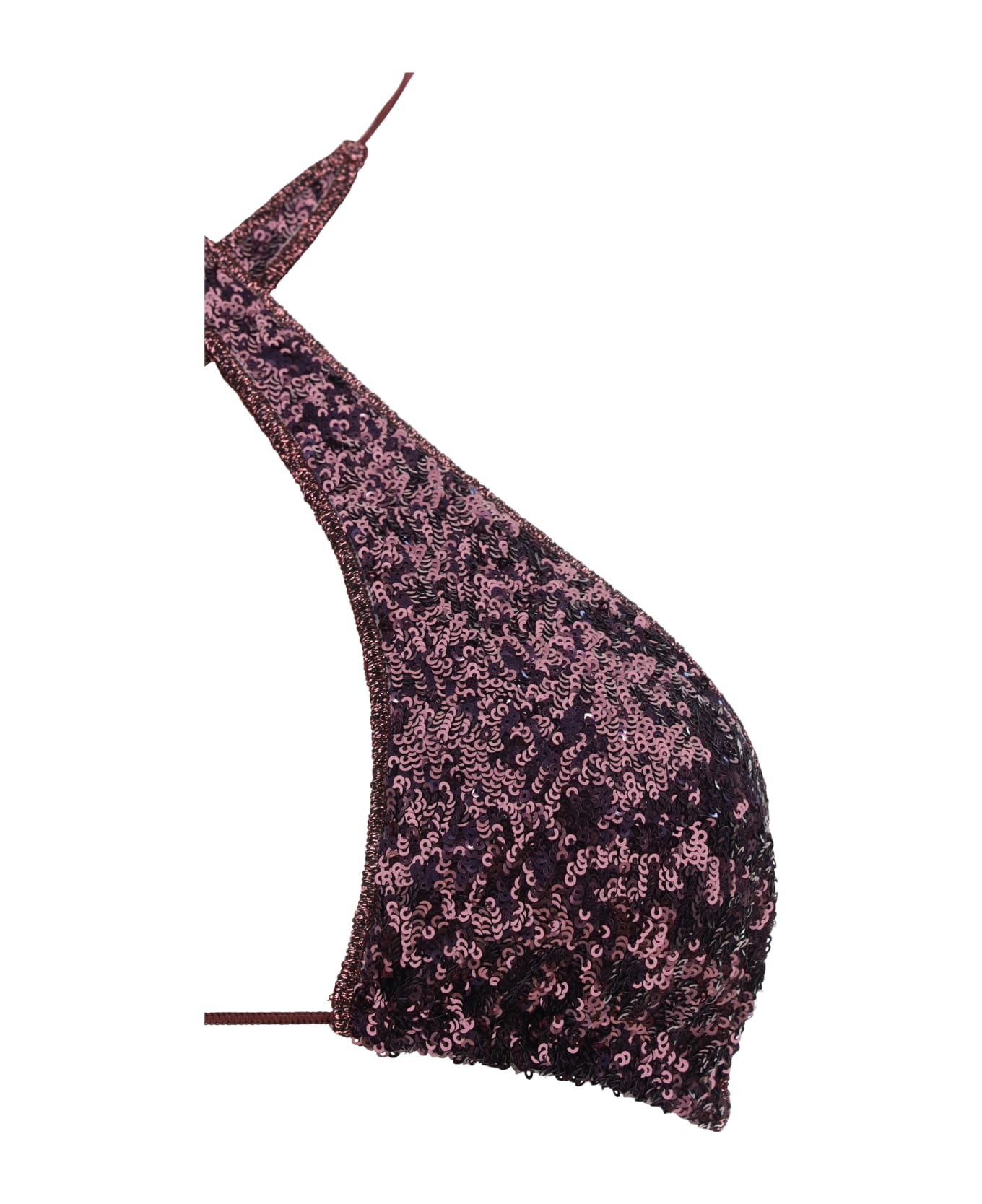 Oseree Paillettes Crossed Swimsuit - Plum