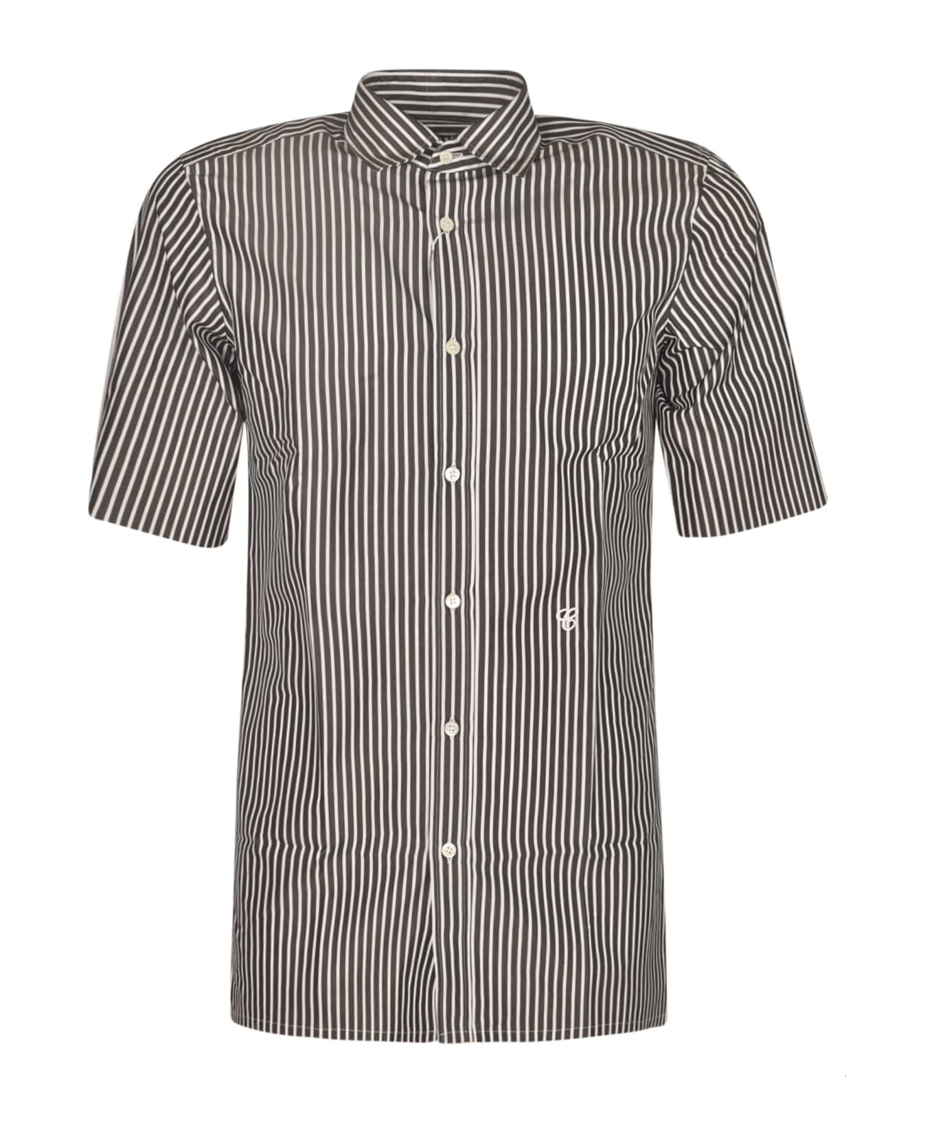 Maison Margiela Short-sleeved Stripe Shirt - Black