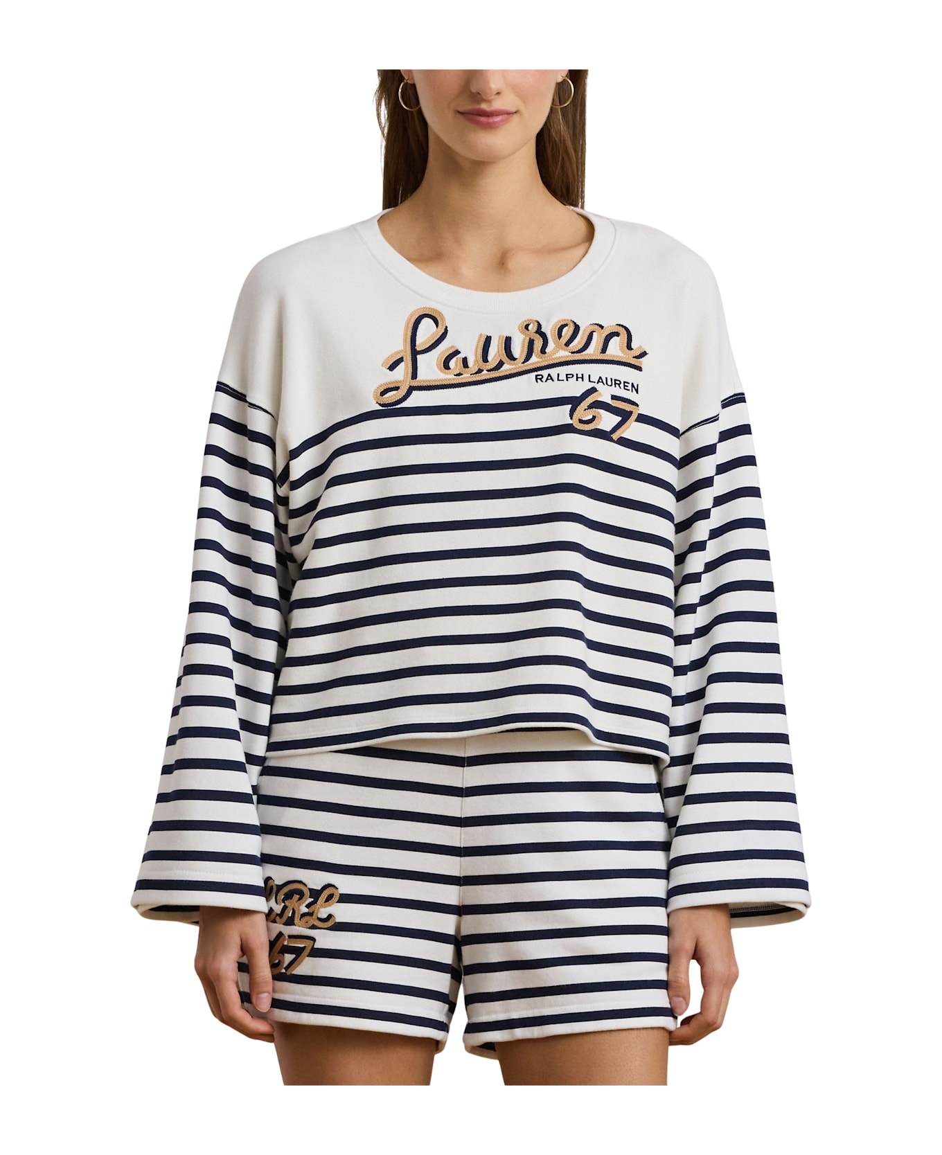 Polo Ralph Lauren Jamarie Long Sleeve Sweatshirt - White/blue