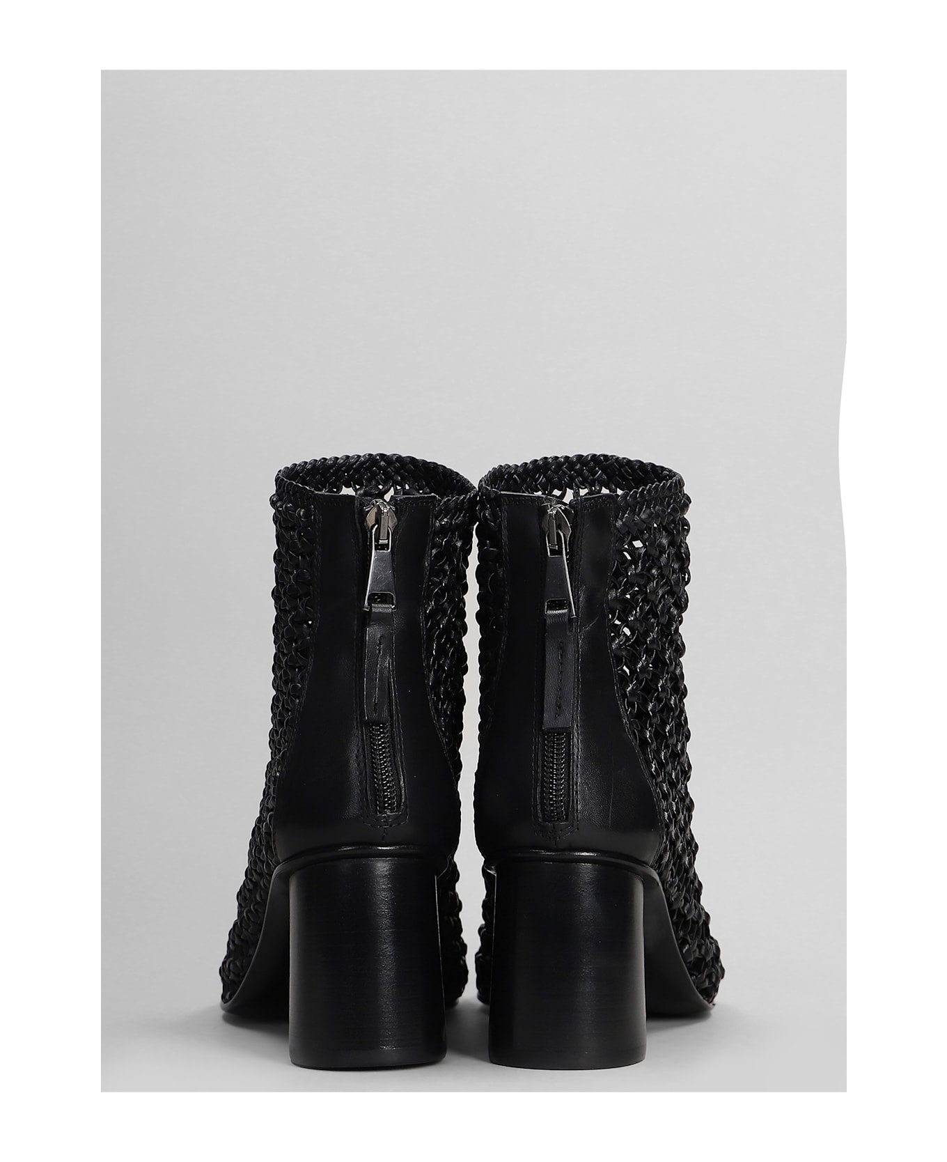 Elena Iachi High Heels Ankle Boots In Black Leather - black