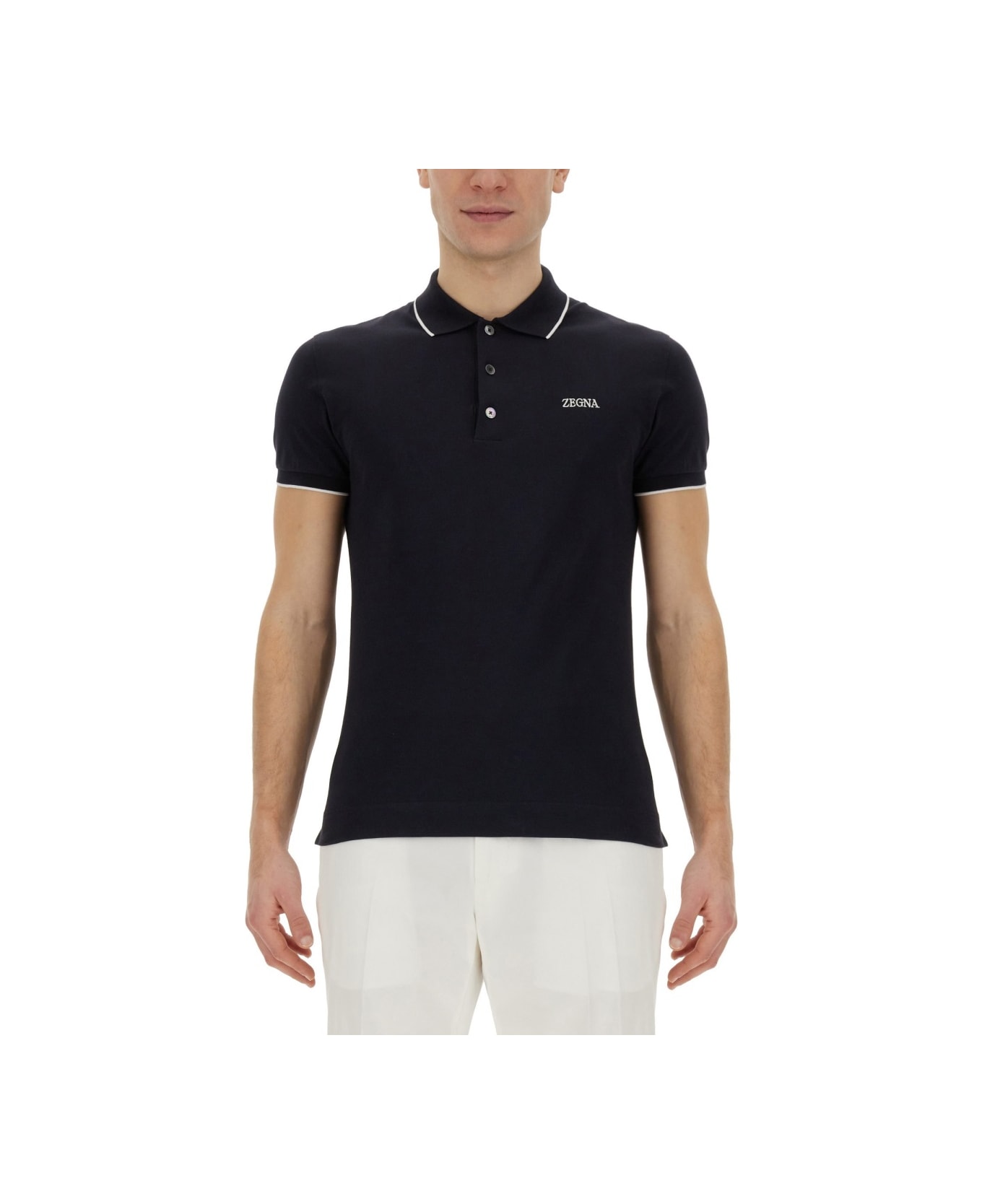 Zegna Polo With Logo - BLUE