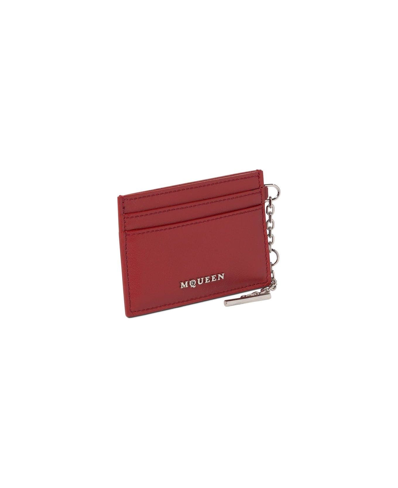 Alexander McQueen Sling Logo Plaque Card Holder - RED