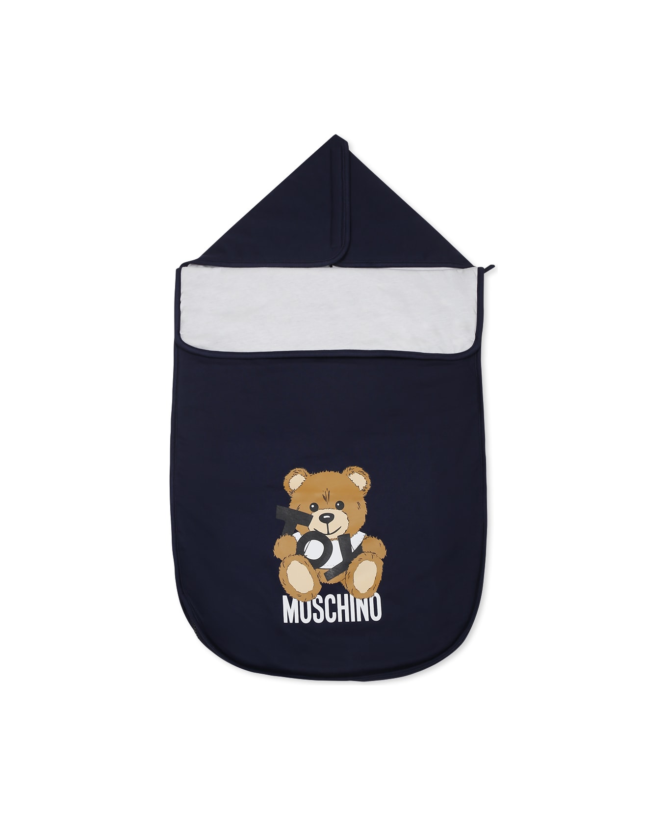 Moschino Blue Sleeping Bag For Babykids With Teddy Bear - Blue