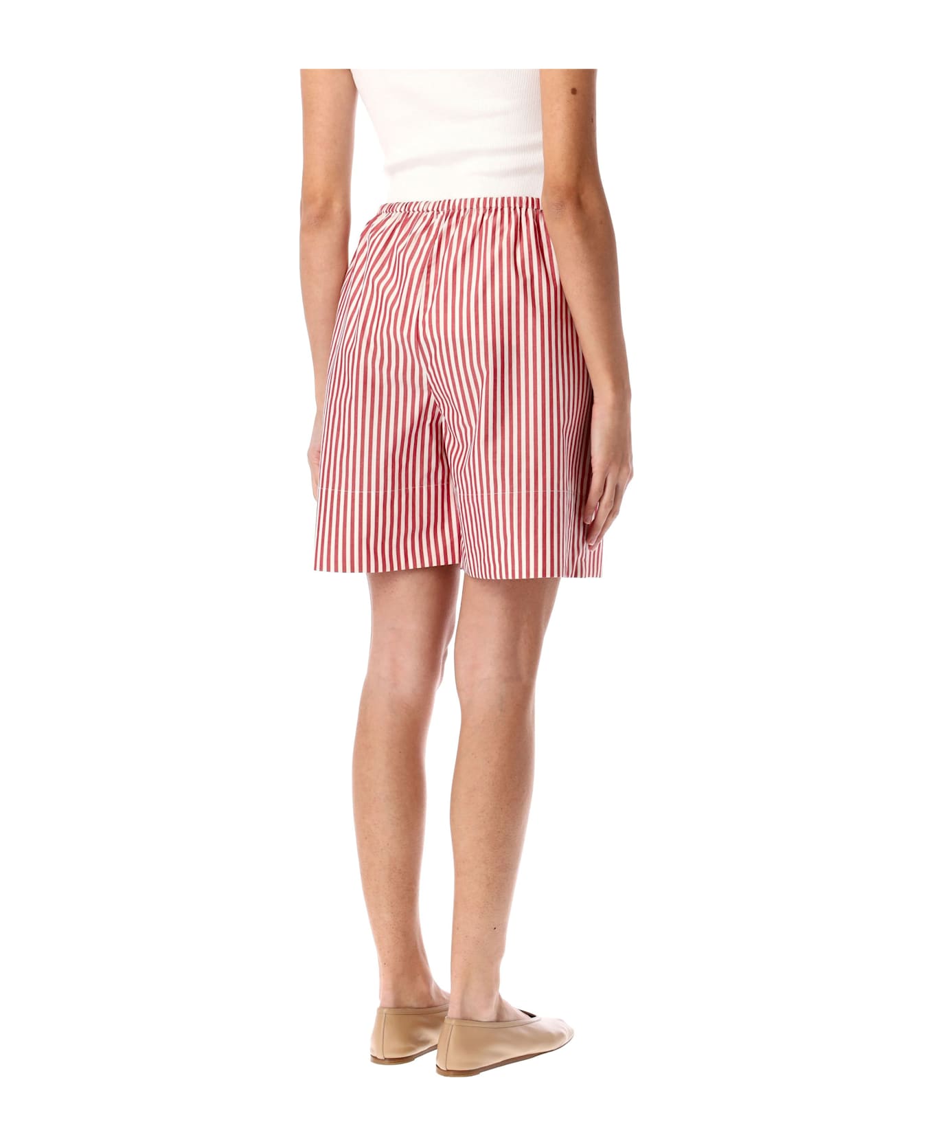 By Malene Birger Siona Shorts - RED WHITE STRIPES