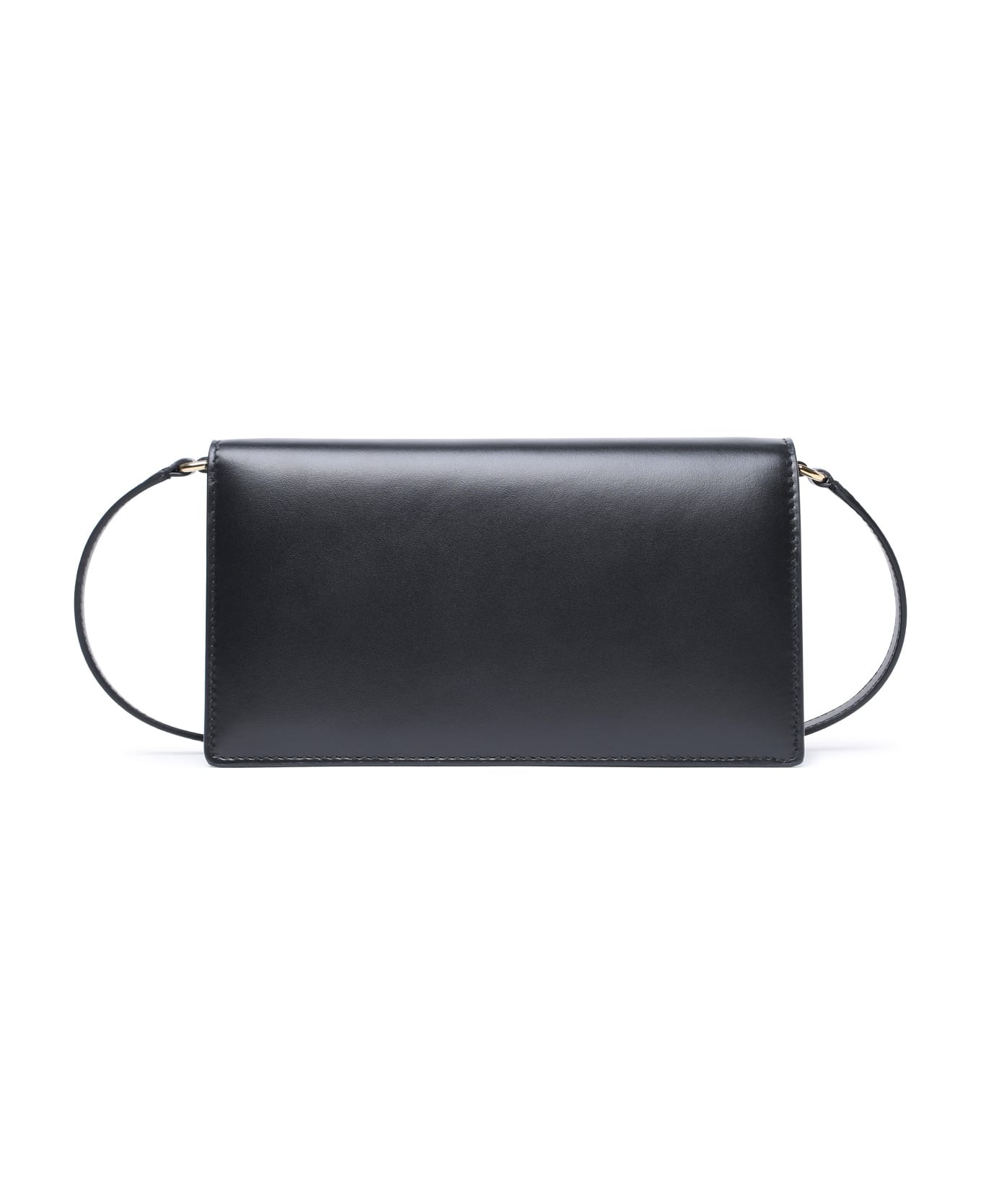 Dolce & Gabbana 'dg' Black Calf Leather Phone Bag - Black