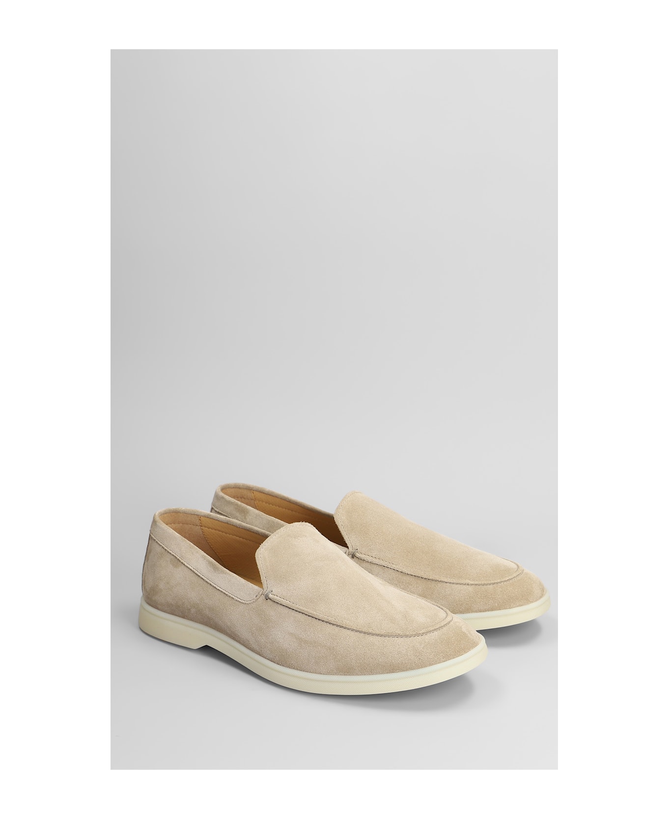 Henderson Baracco Loafers In Beige Suede - beige