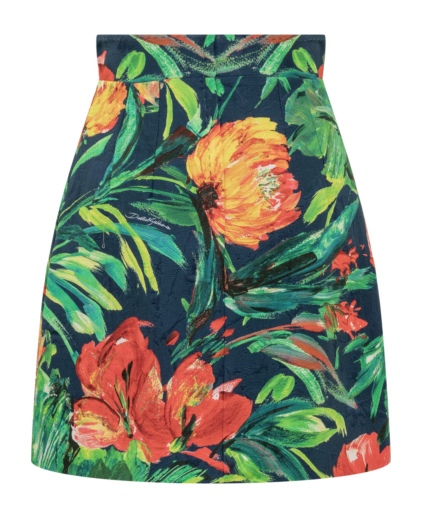 Dolce & Gabbana Bloom Brocade Miniskirt - BLOOM FDO BLU スカート