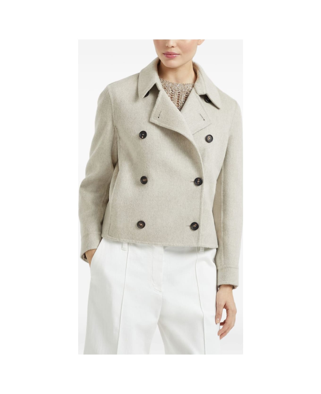 Brunello Cucinelli Cashmere Overcoat - Beige