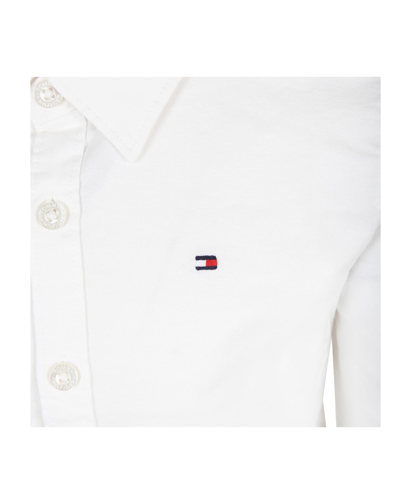 Tommy Hilfiger White Shirt For Boy With Logo - White