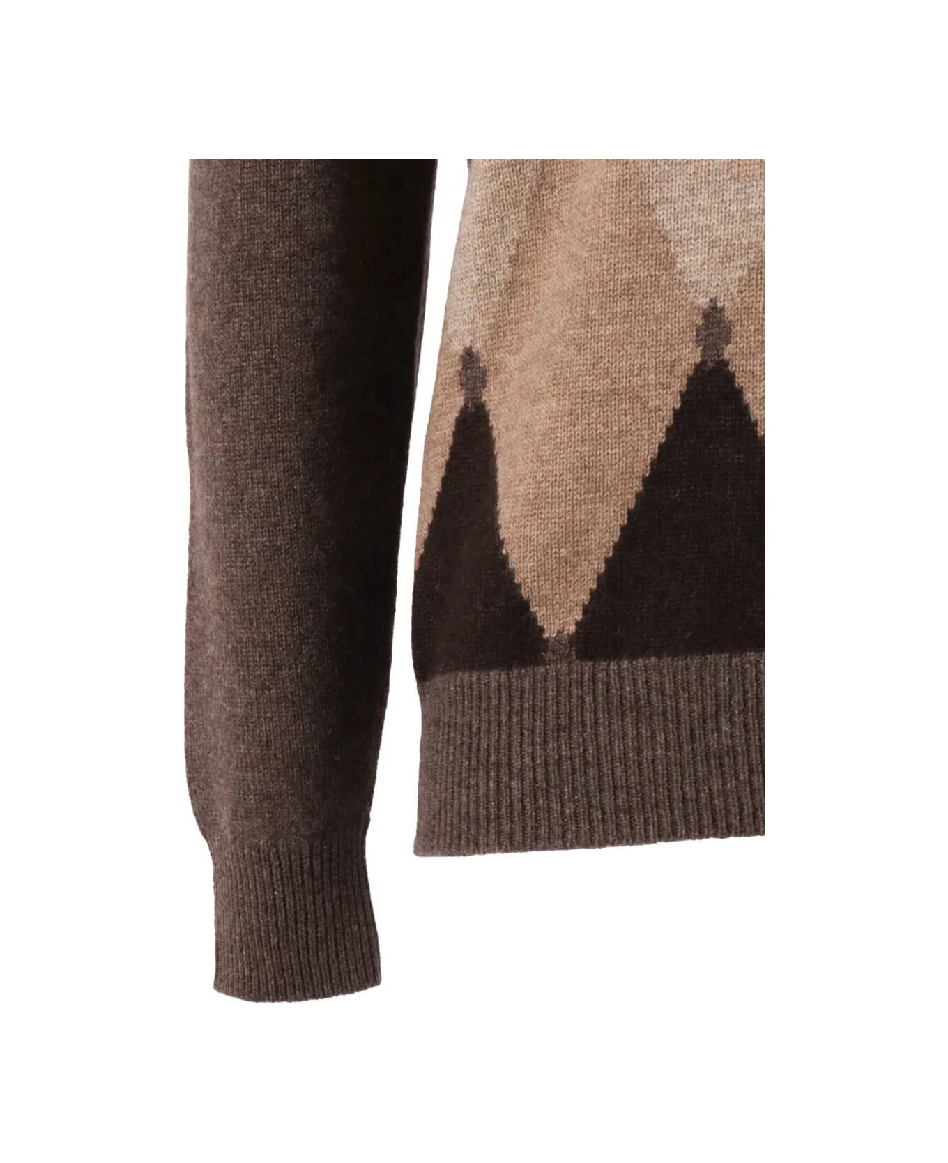 Ballantyne R Neck Pullover - Brown