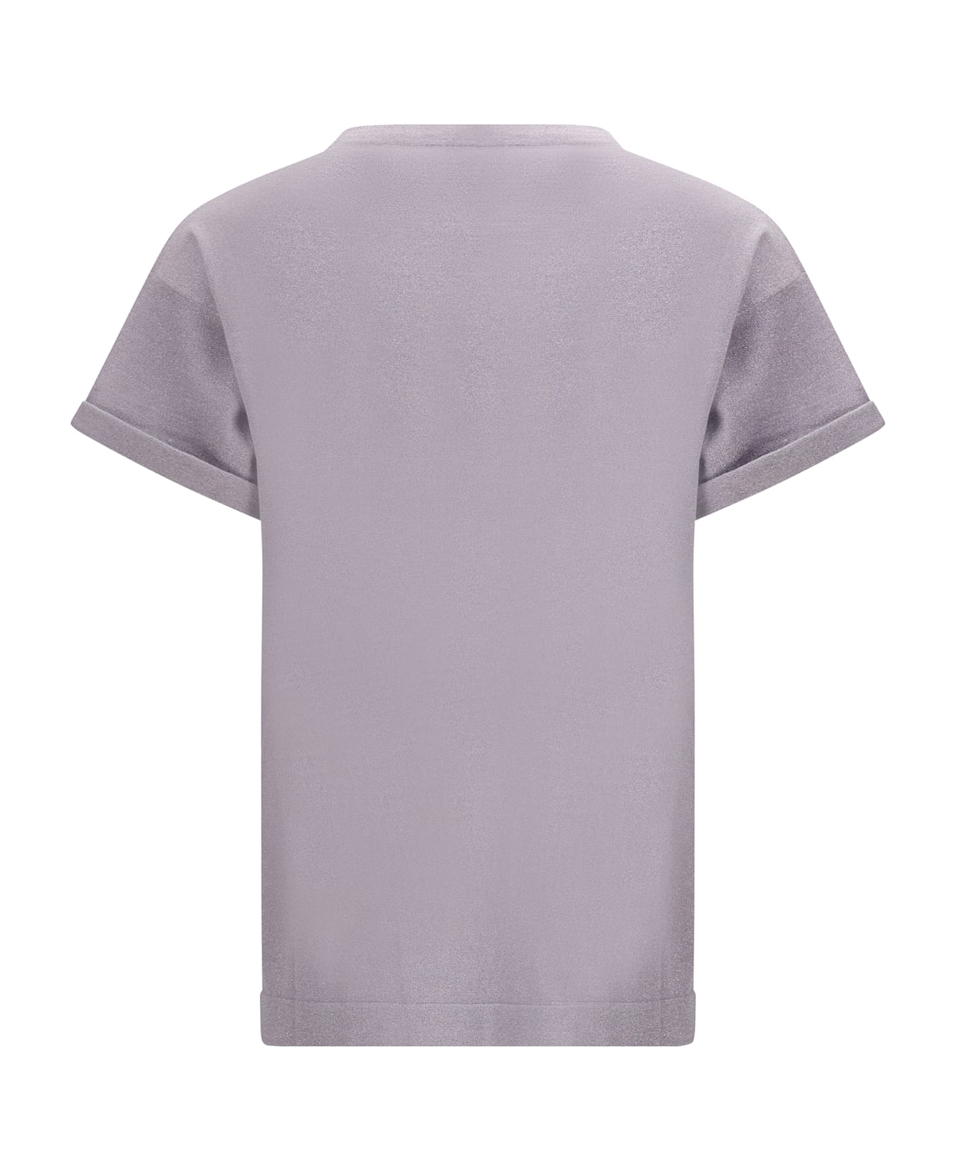 Brunello Cucinelli Cashmere Glitter T-shirt - Purple Ash