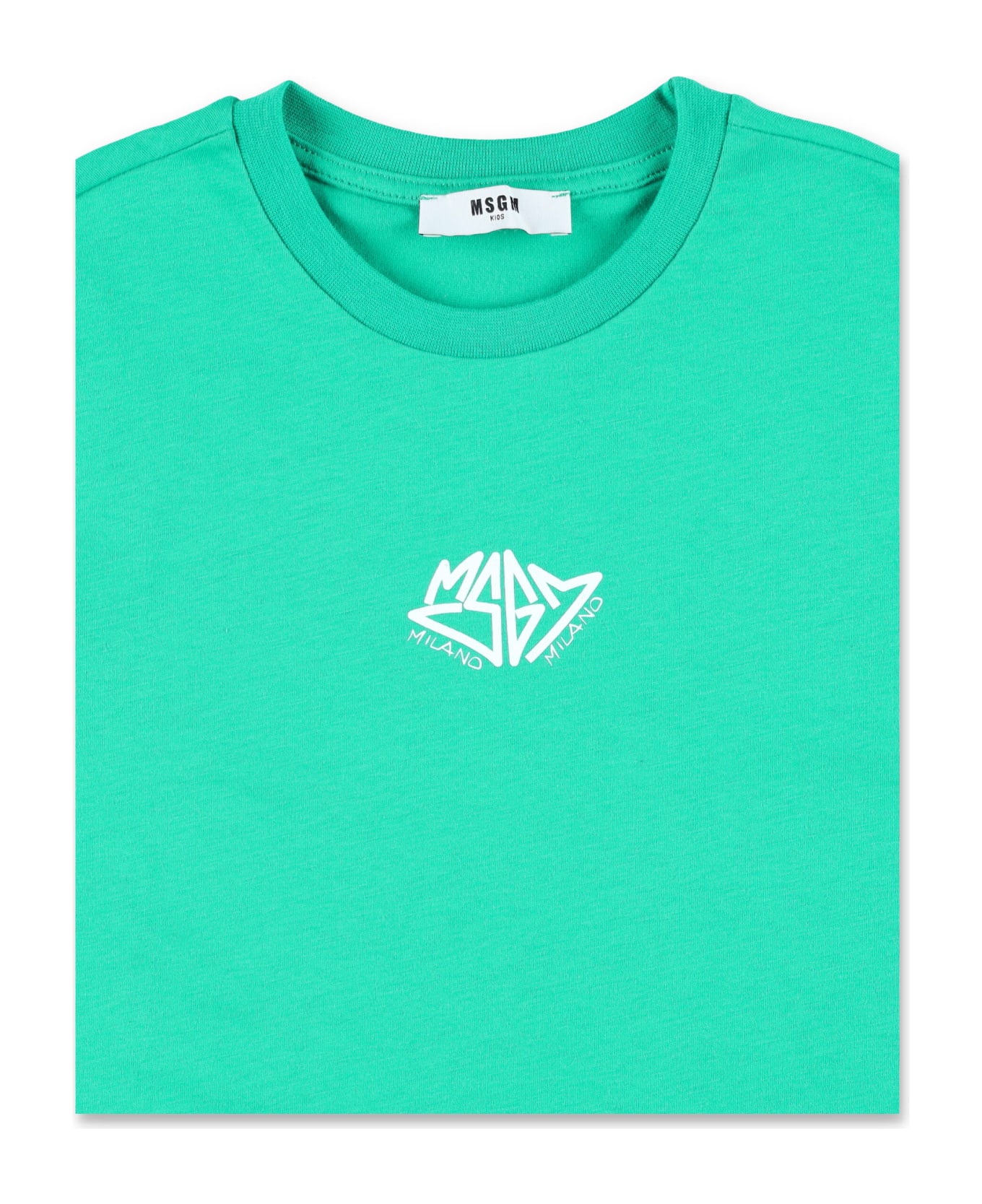 MSGM Logo Back T-shirt - GREEN