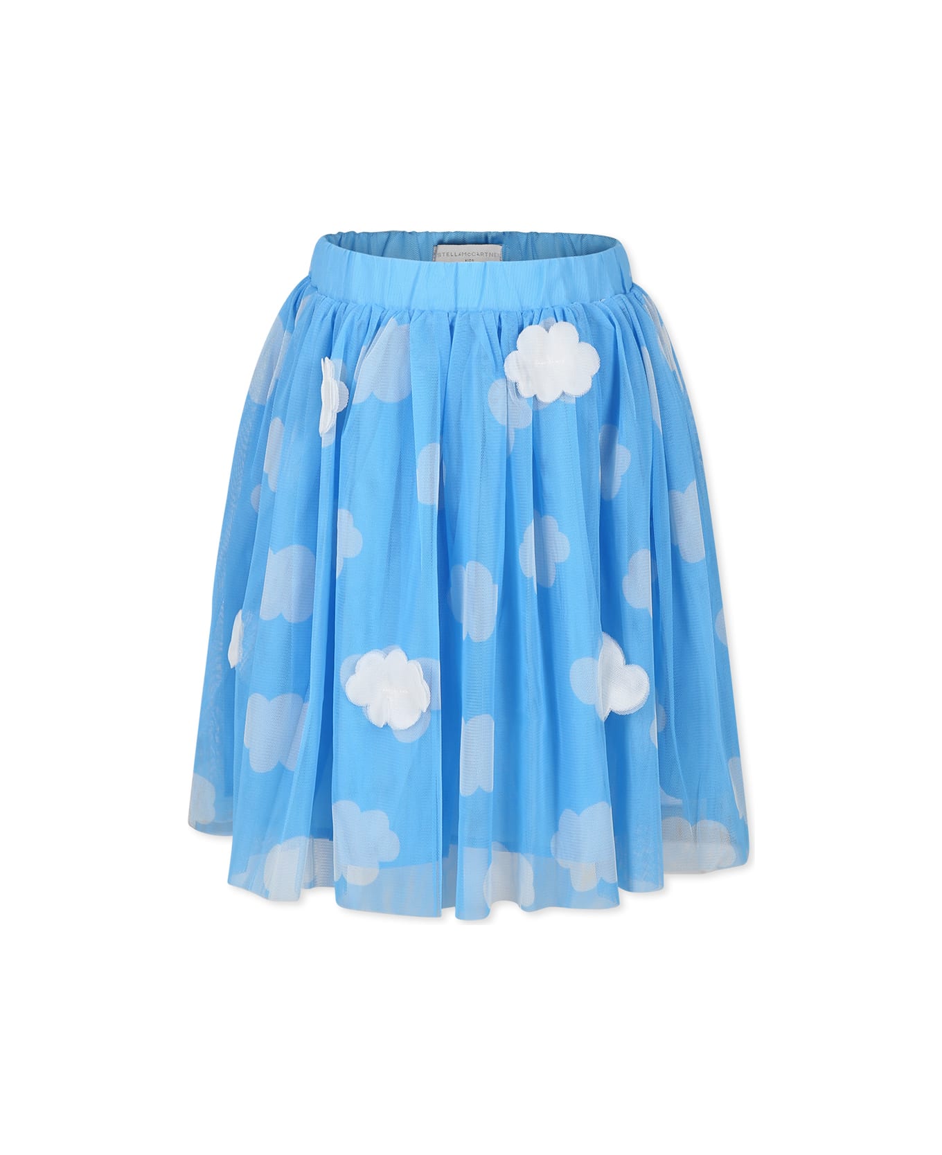 Stella McCartney Kids Light Blue Skirt For Girl With Clouds - Light Blue