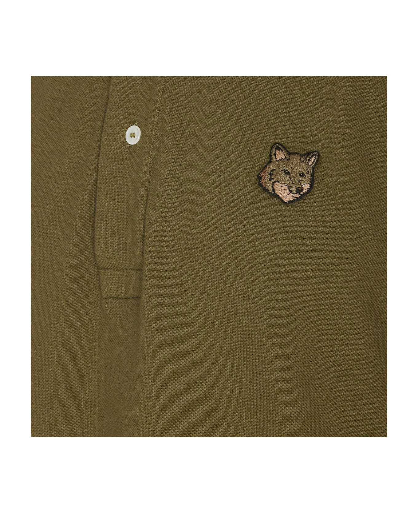 Maison Kitsuné Fox Head Patch Polo - Green